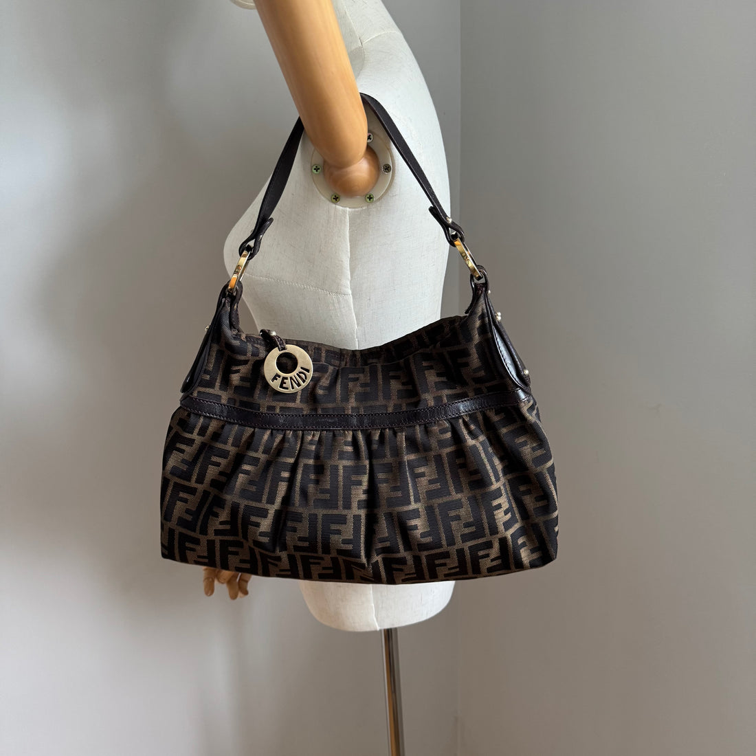Vintage Fendi Zucca Shoulder Bag