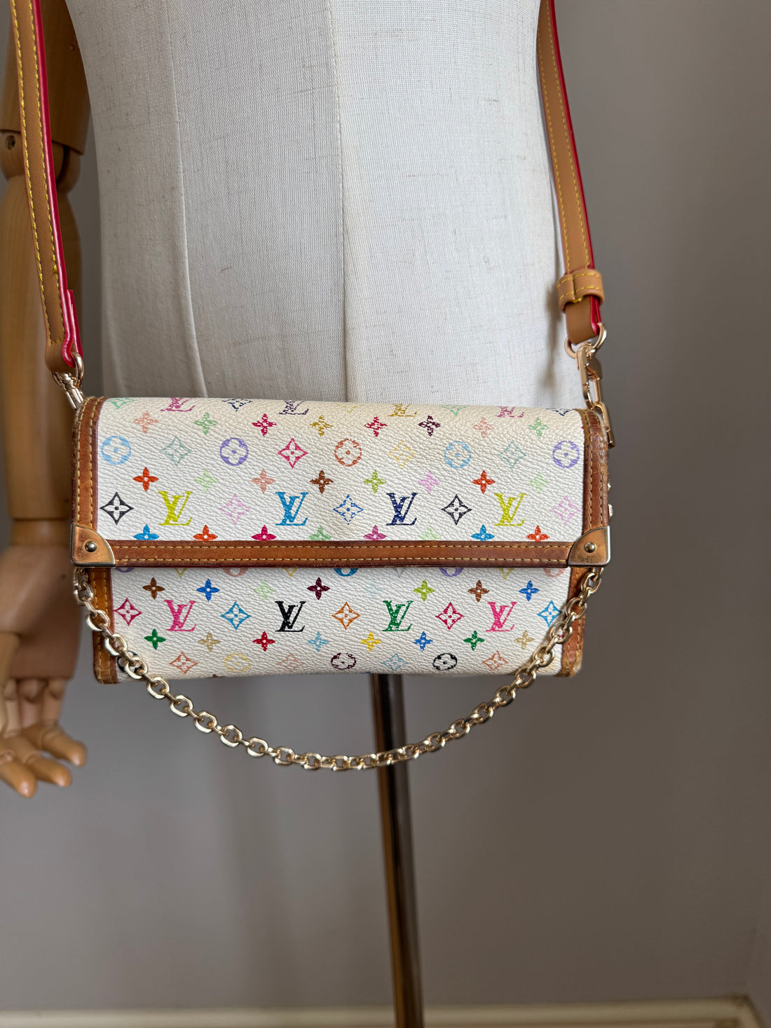 2000s Louis Vuitton Multicolore Wallet on Chain (Murakami)