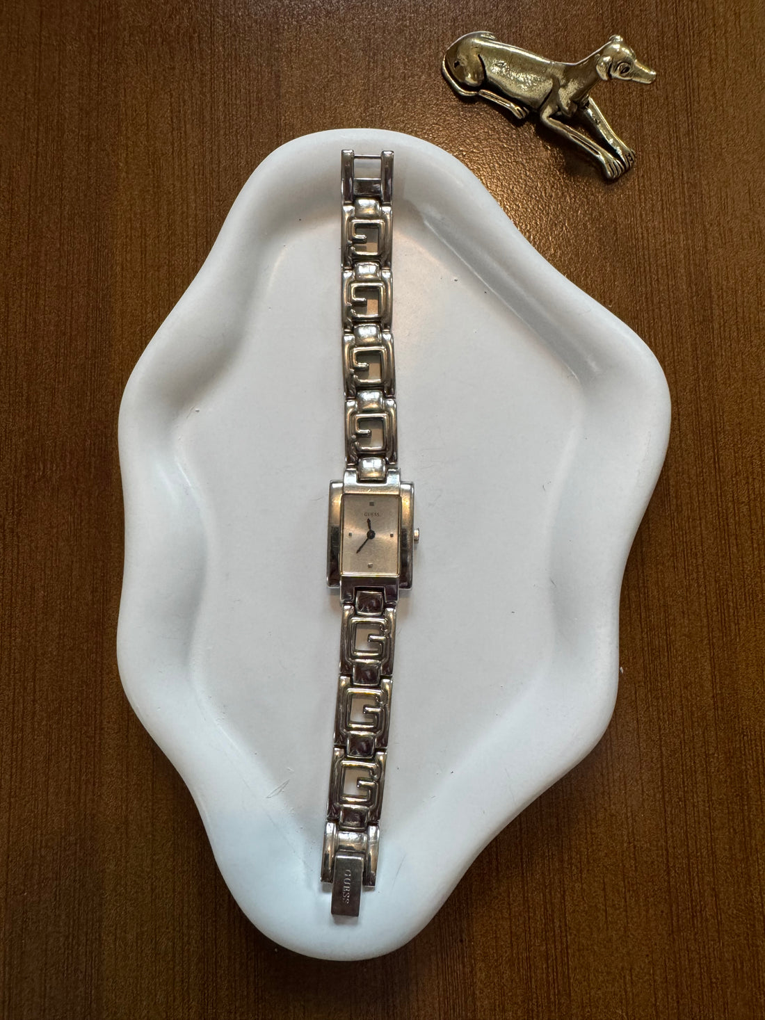 Guess Silver Minimalist Link Watch