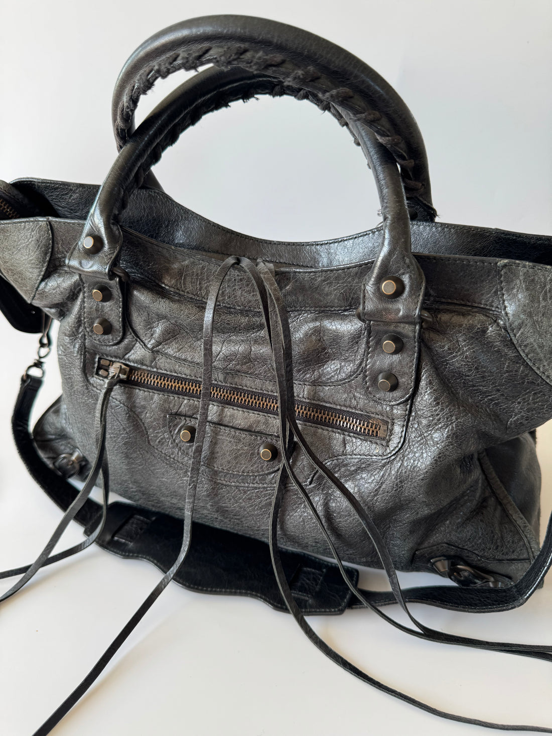 Balenciaga City Classic Leather Shoulder Bag Black