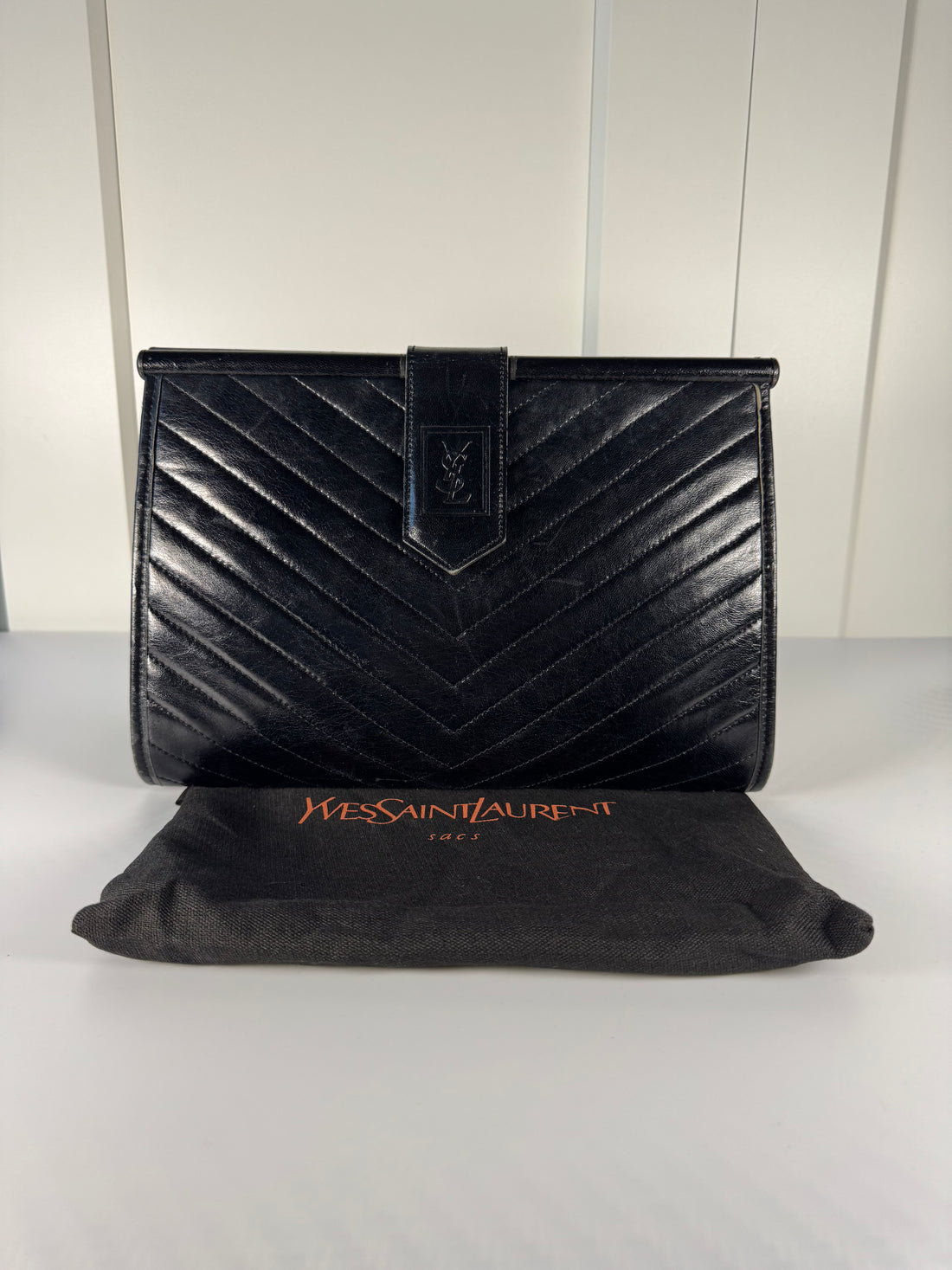 Yves Saint Laurent Clutch Bag V-stitch Purse