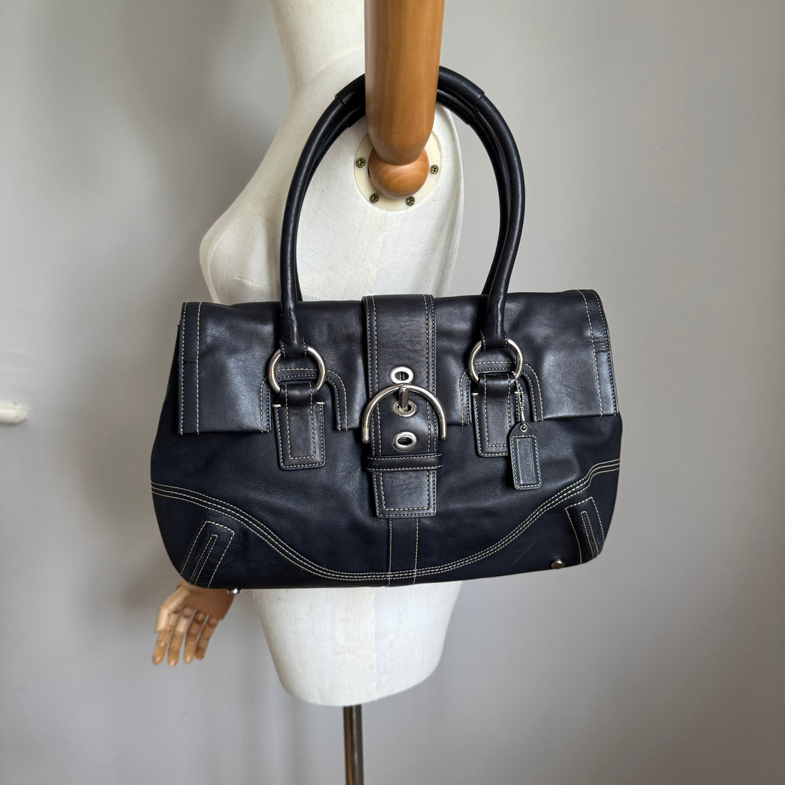 Coach Early 2000s Vintage Satchel in Black Leather