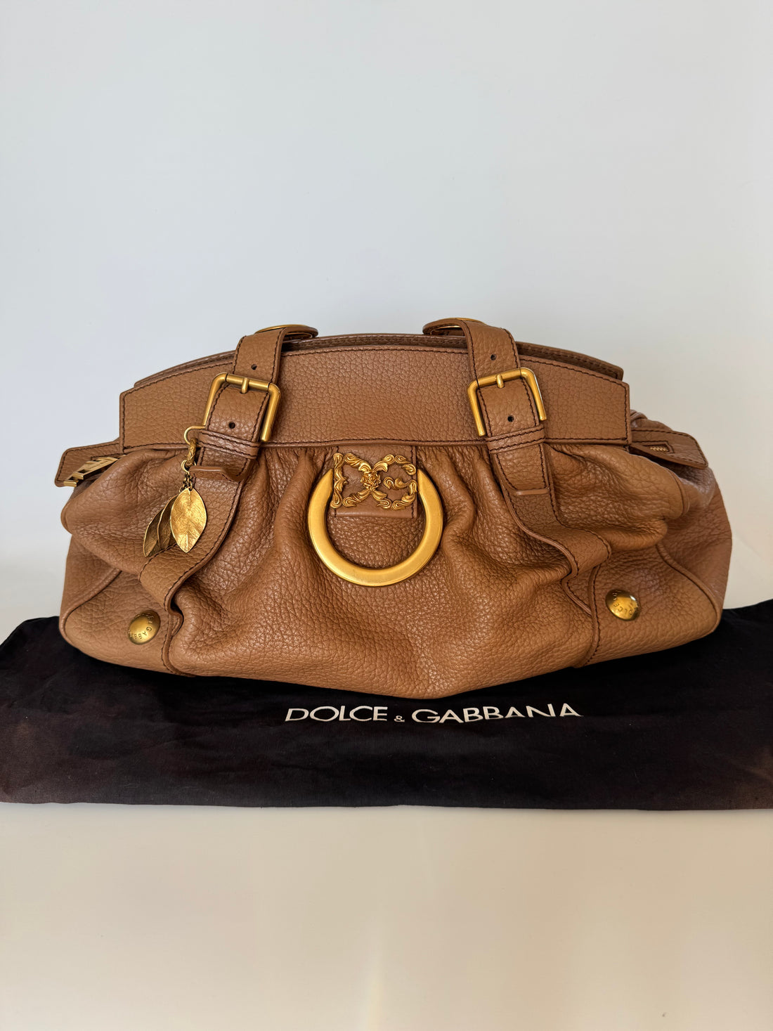 Dolce & Gabbana DG Logo Leather Satchel Bag
