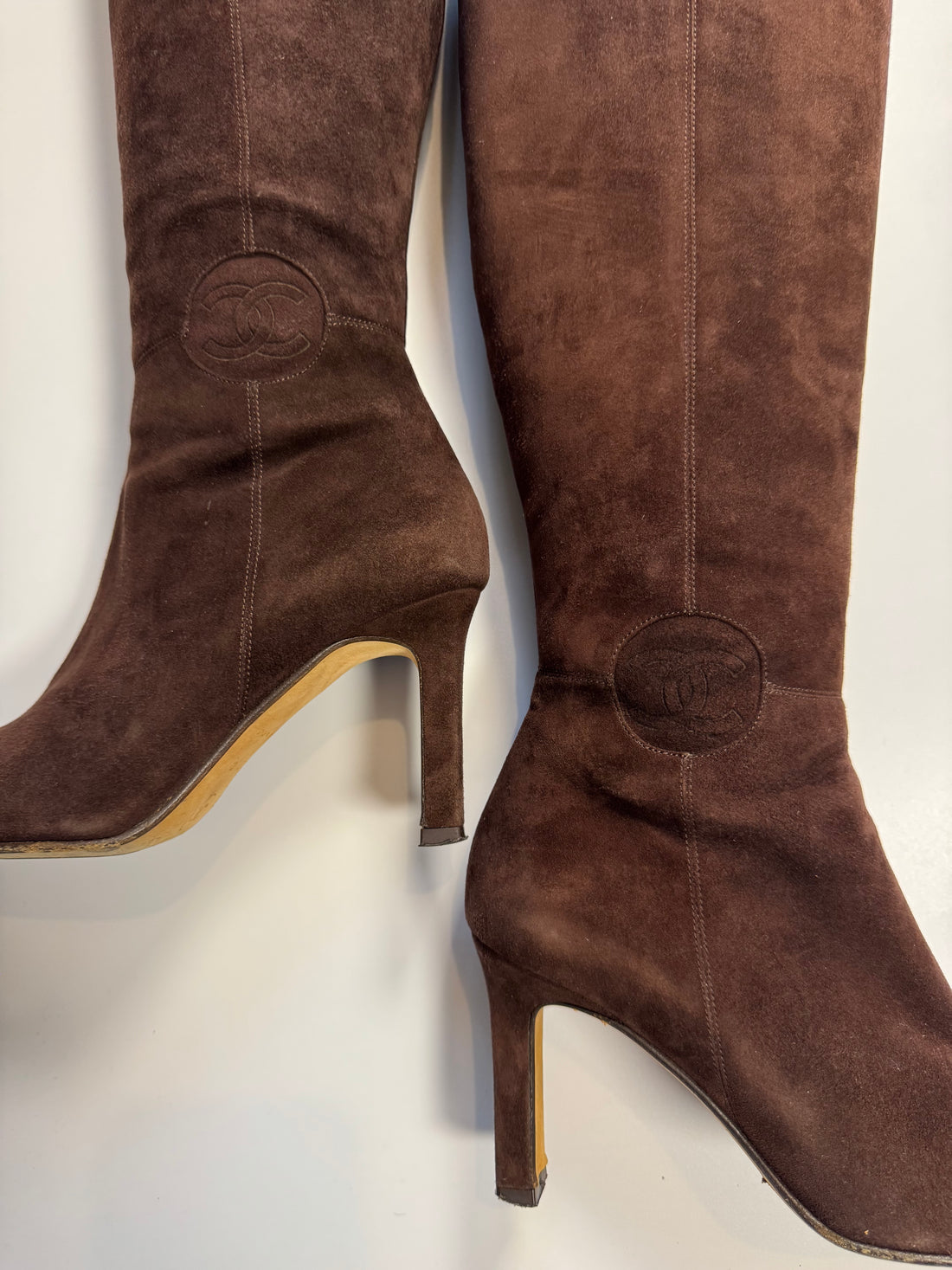 Chanel Suede Knee-High Boots – Brown (size 37)