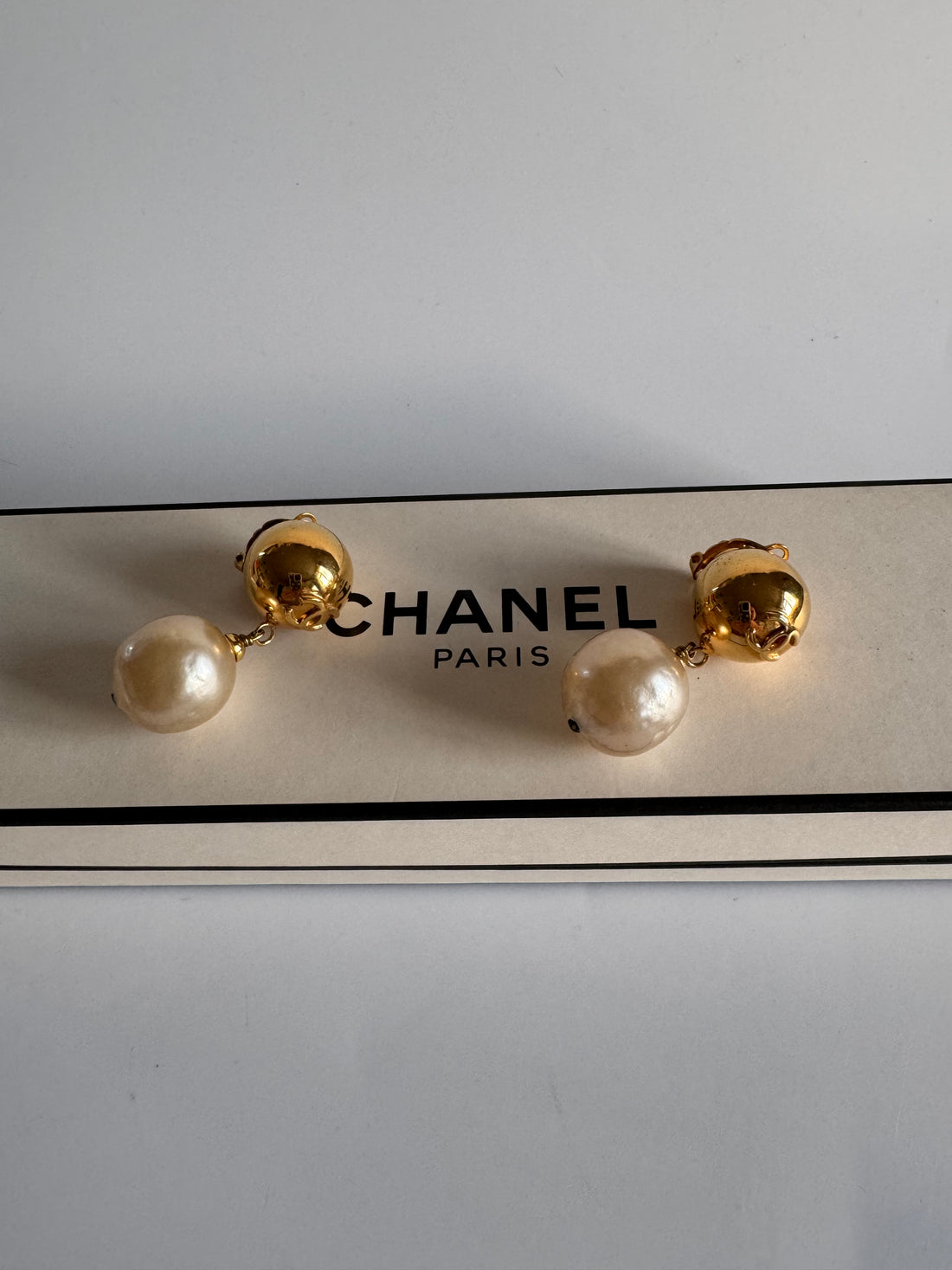 Chanel Vintage Oversized Pearl Drop Earrings