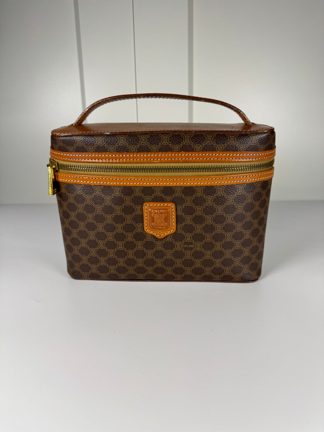 Vintage Celine Macadam Travel / Vanity Bag – Brown