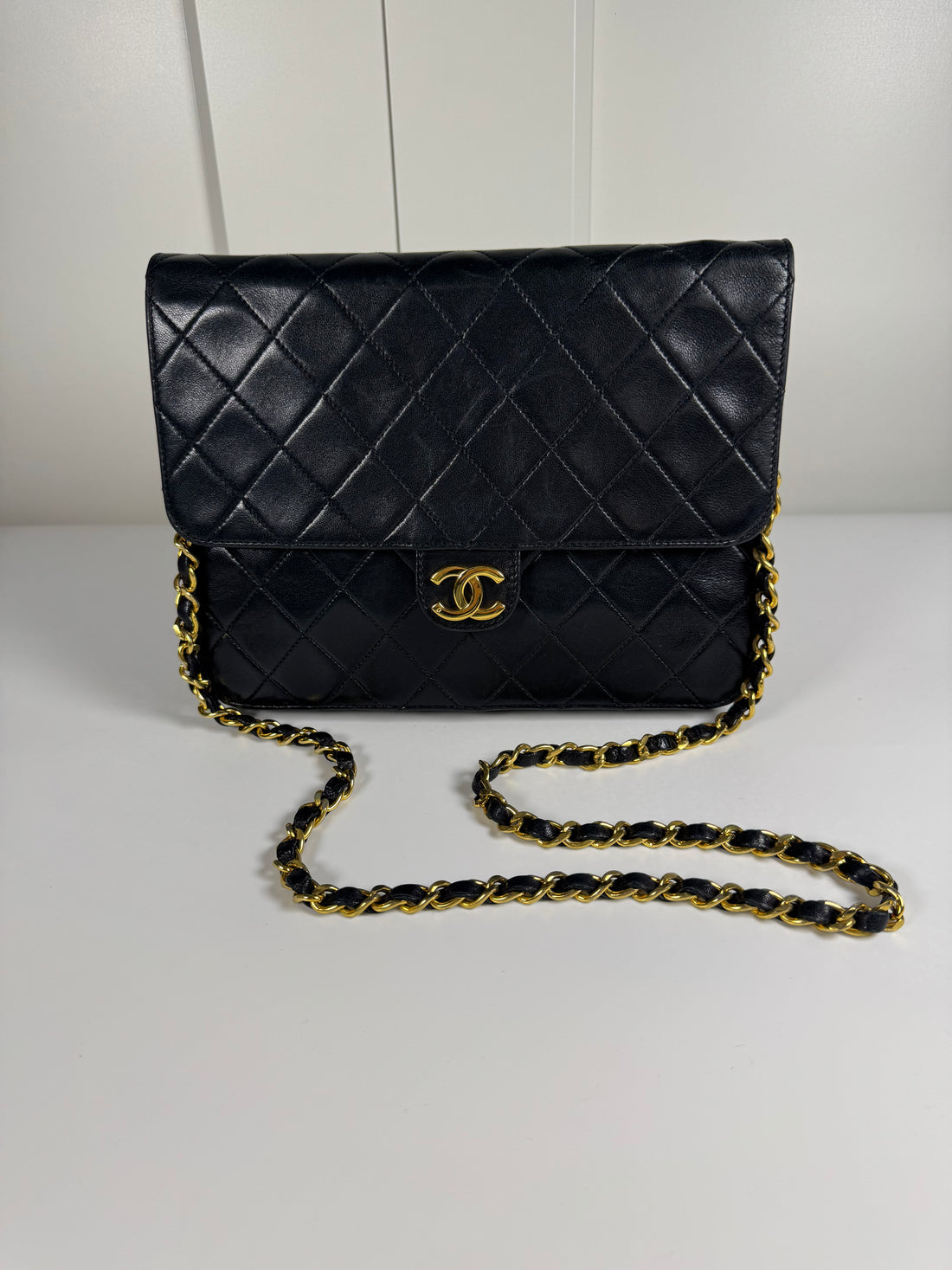 Chanel Vintage Single Flap Quilted Bag – Black