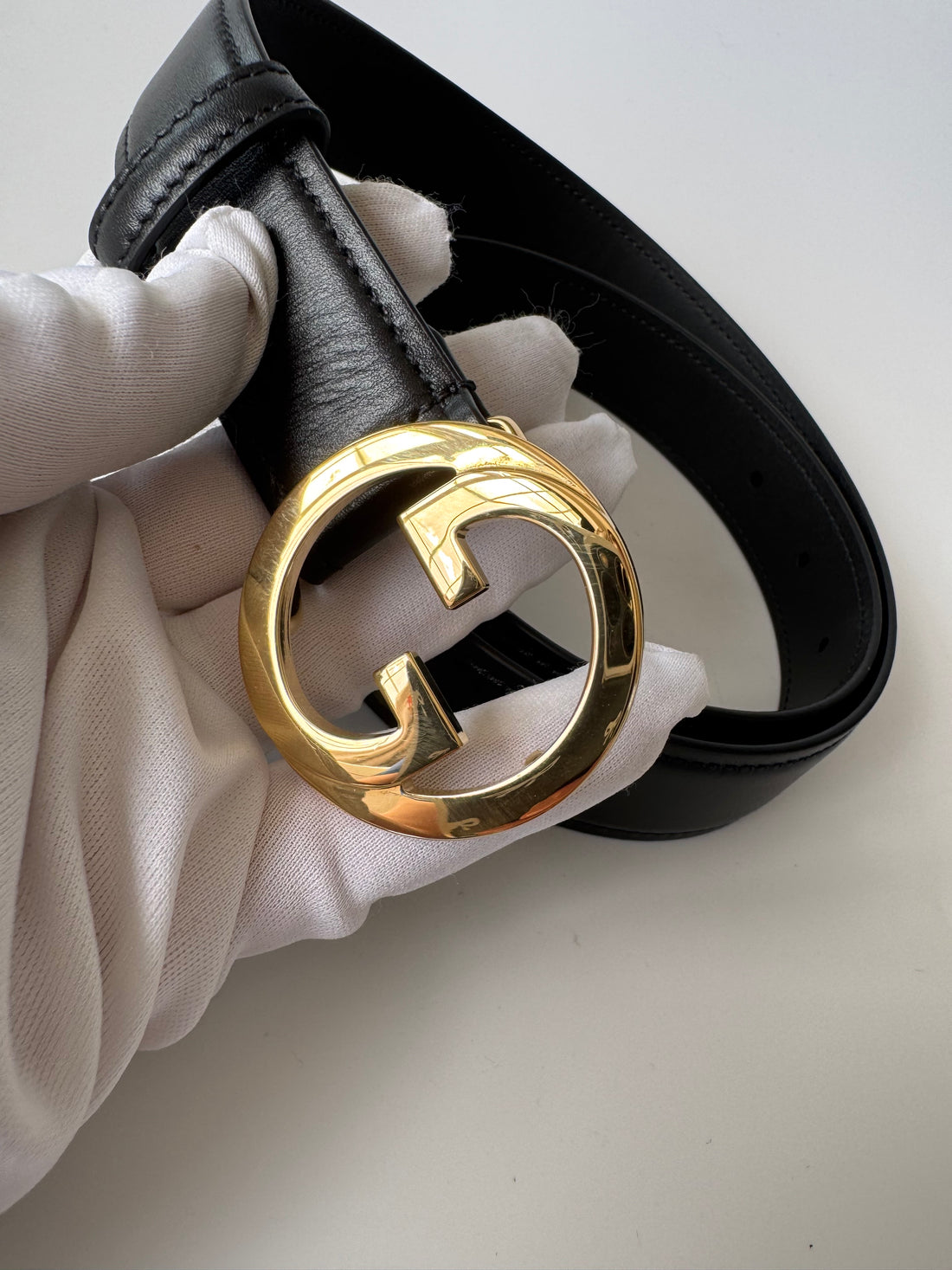 Gucci GG Marmont Leather Belt Black & Gold