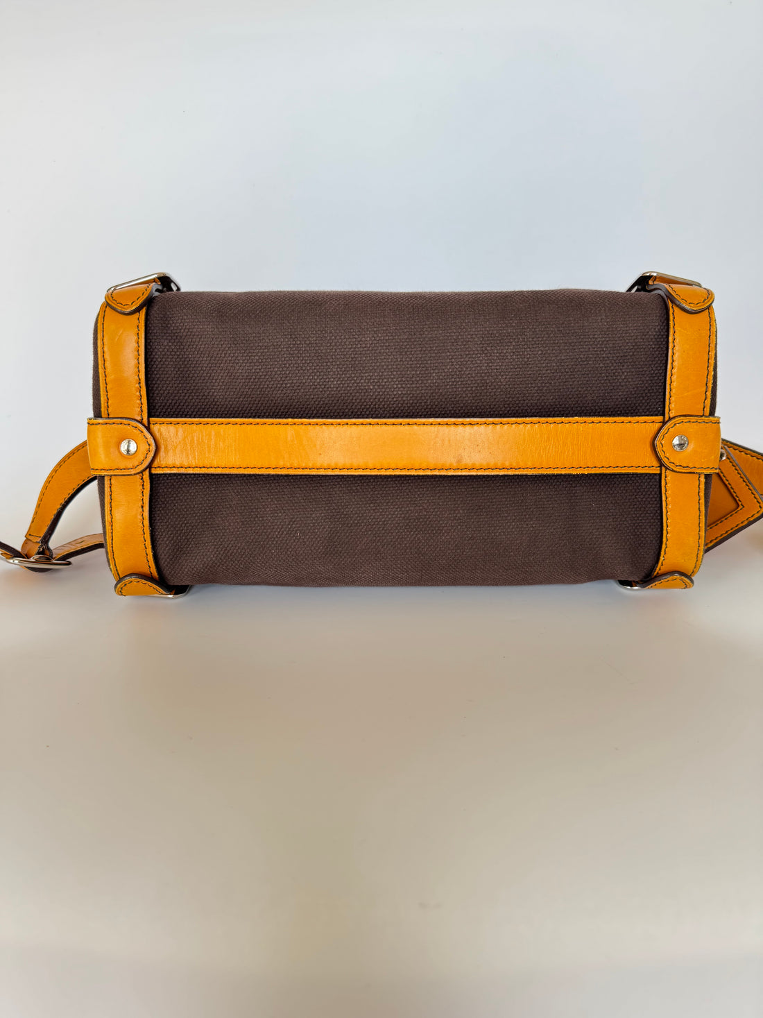 Prada 2000s Canvas Barrel Shoulder Bag