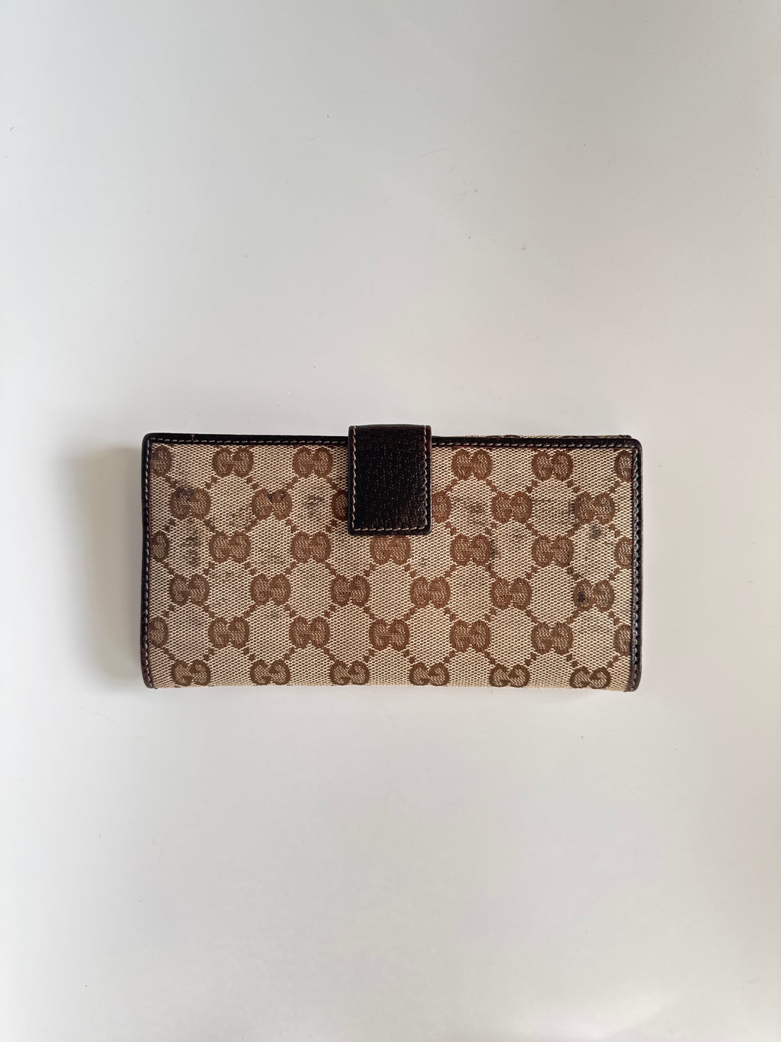 Gucci Vintage GG Supreme Monogram Wallet with Web Bow Detail (c. 1980s–1990s)
