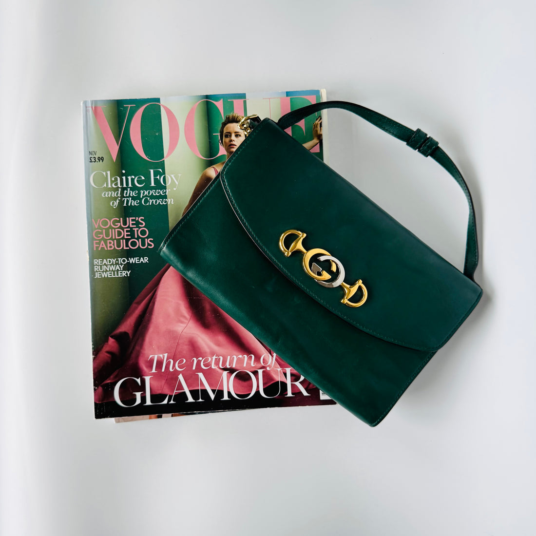 Gucci Zumi Green Leather Handbag