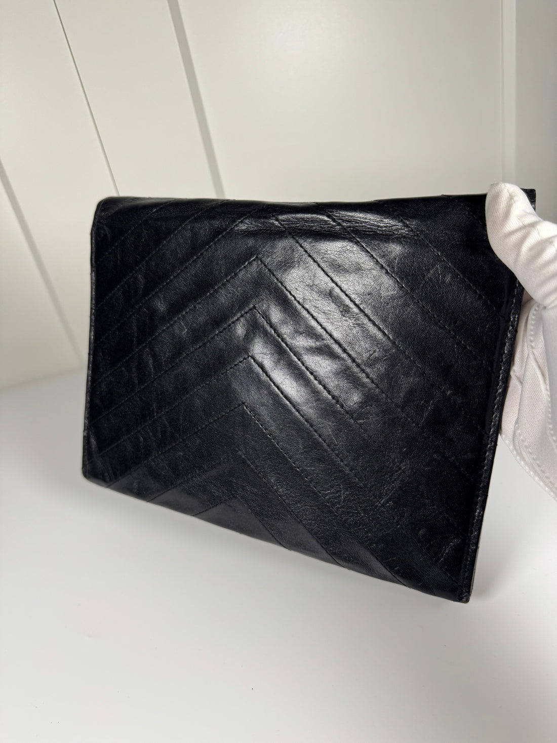 Yves Saint Laurent Patent Leather Clutch – Black