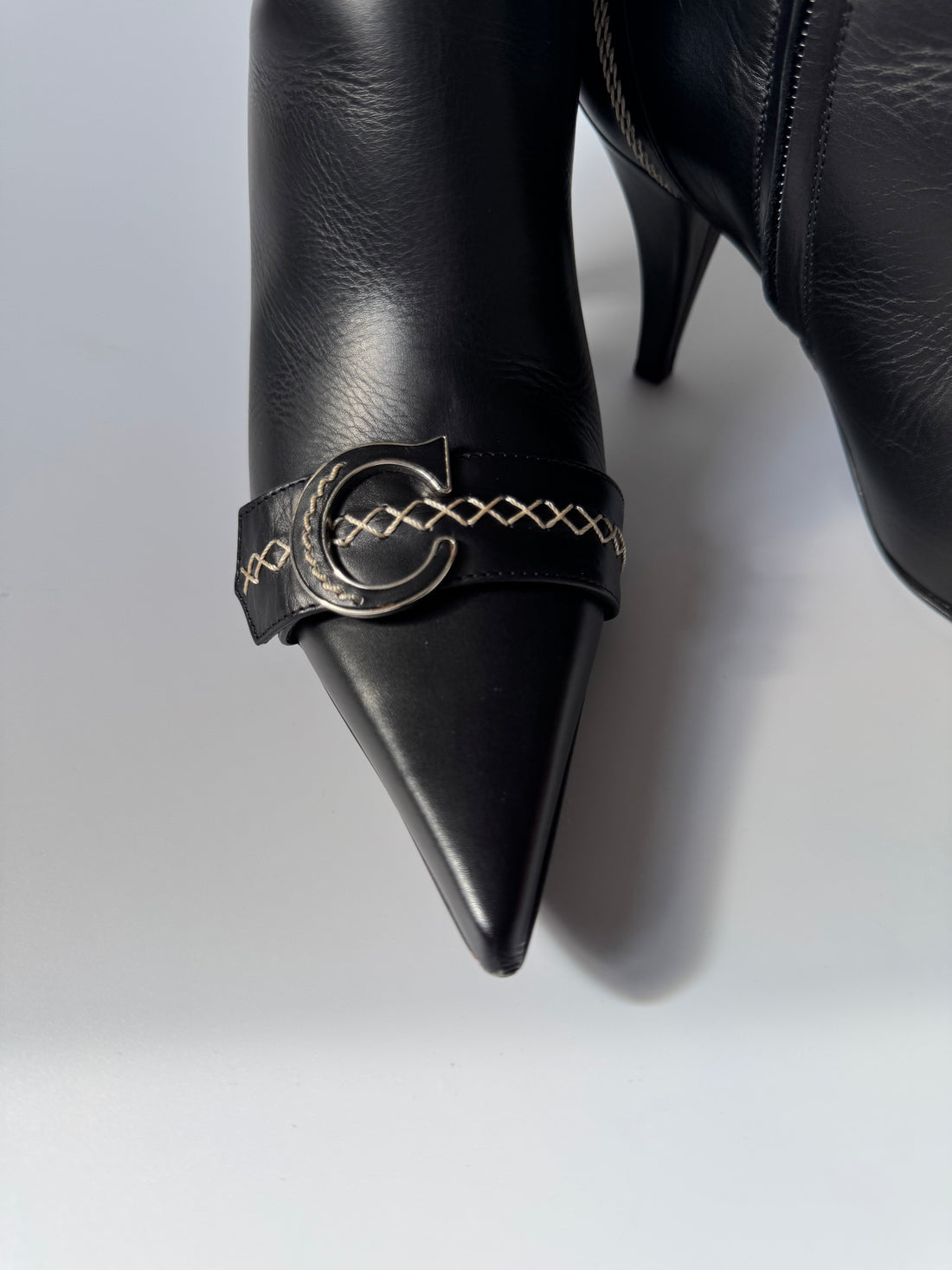 2000s Christian Dior by John Galliano Rare Black Leather Ankle Boots Size 36 UK 3