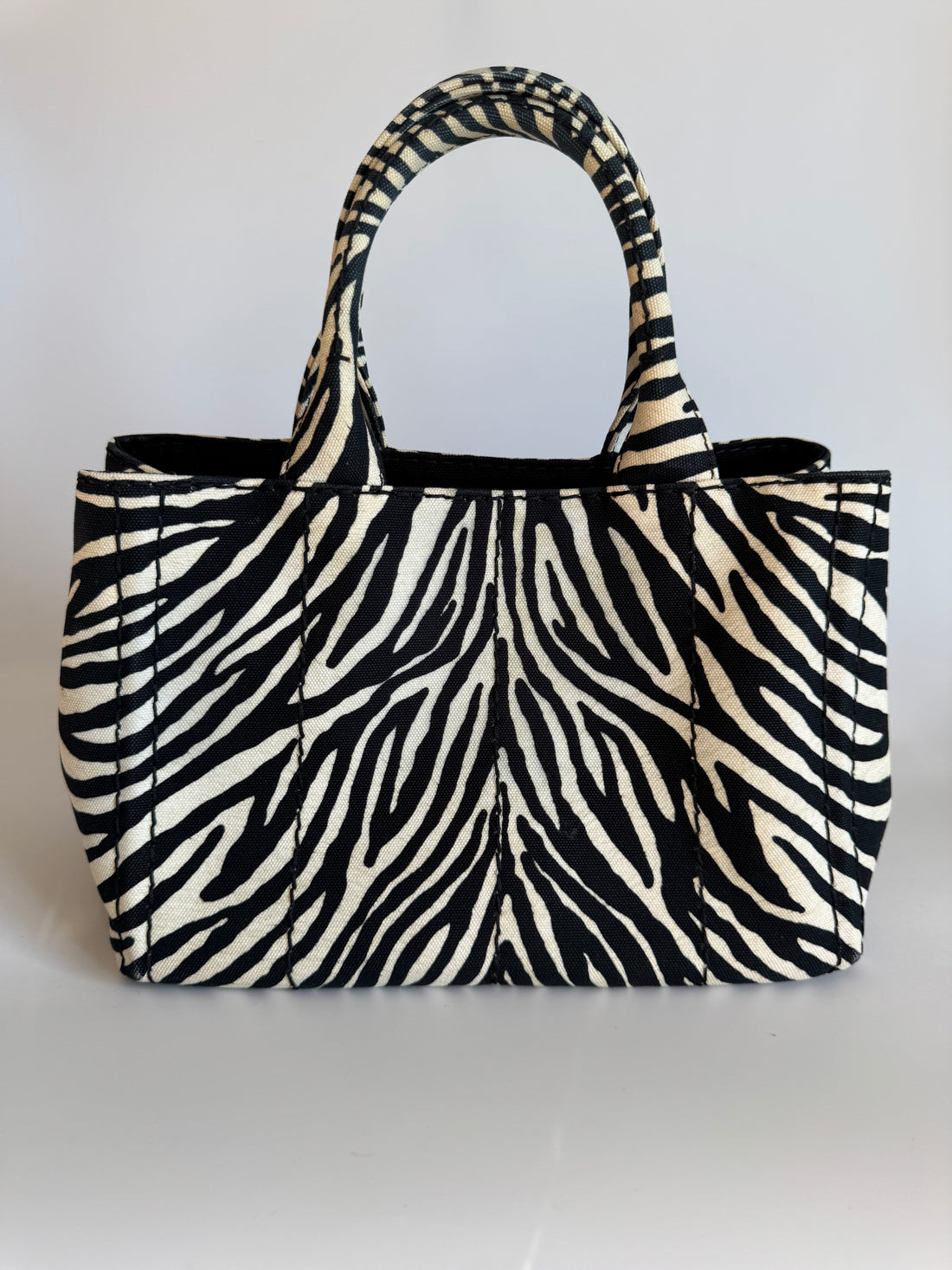 Prada Zebra Print Canvas Tote