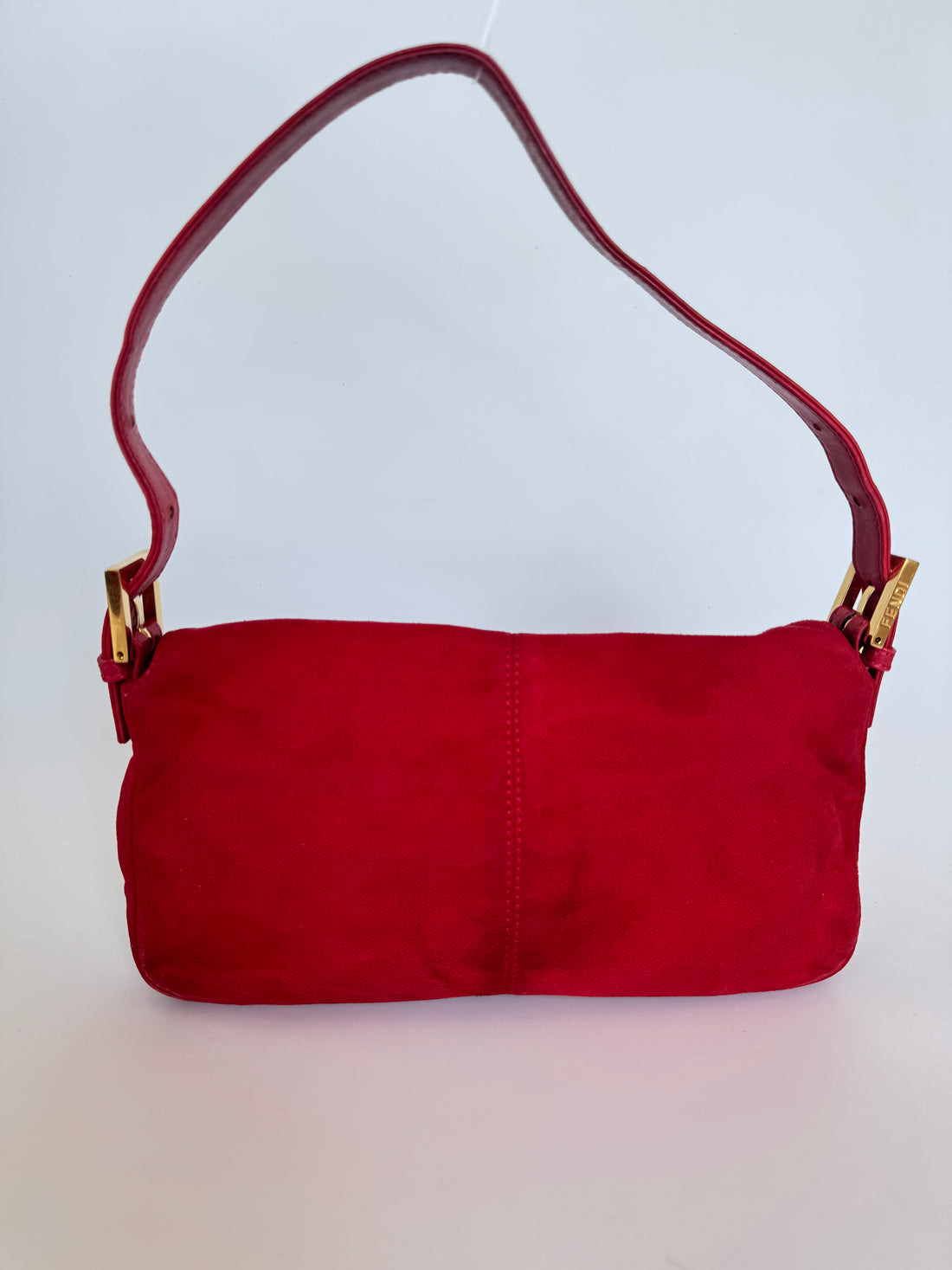 Fendi Suede Red Baguette