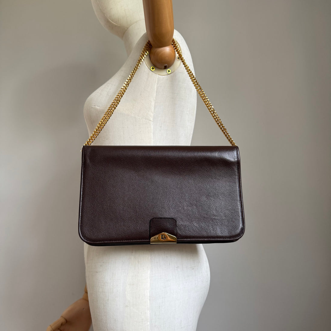 Vintage Christian Dior Leather Chain Evening Bag (1980s–1990s)