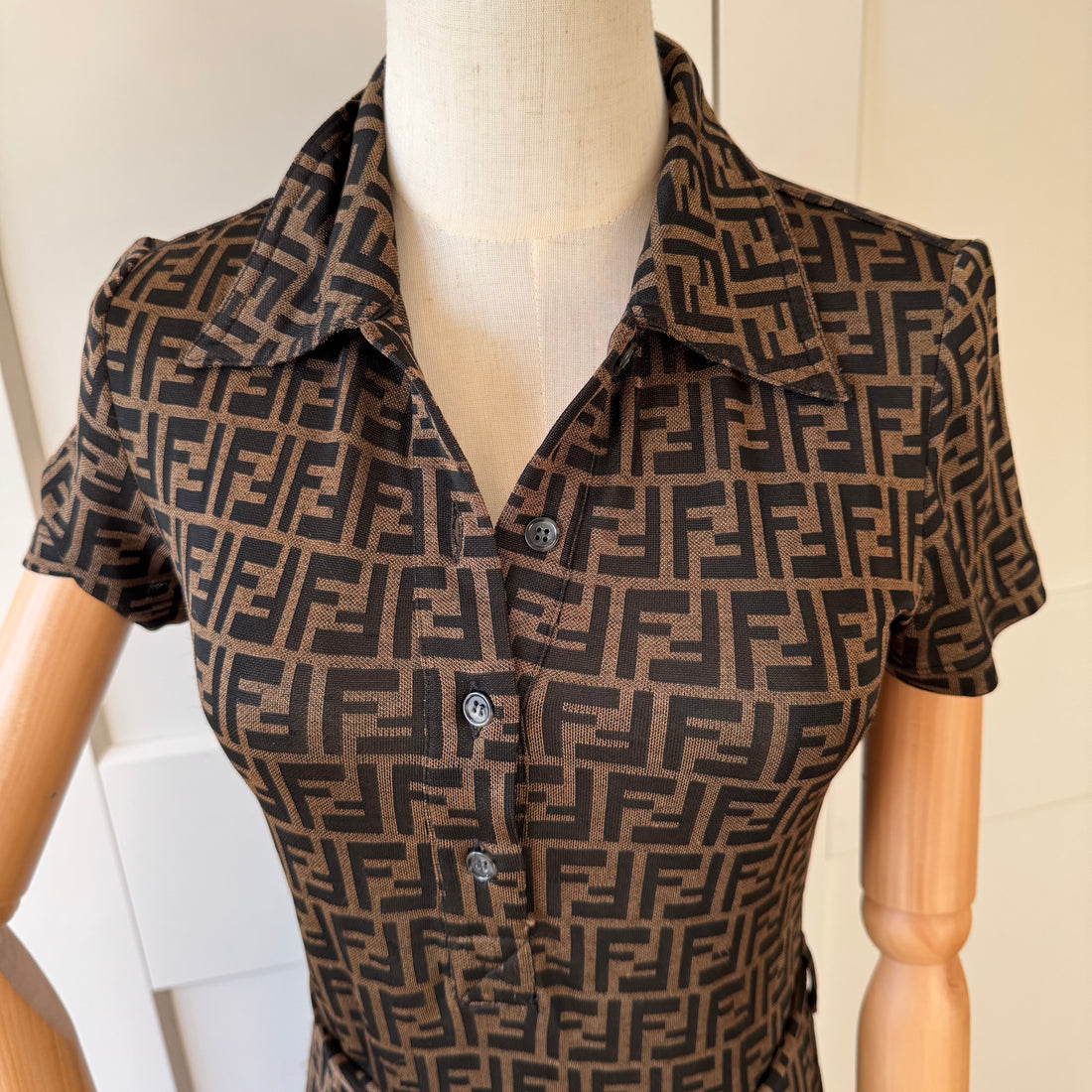 Authentic Fendi Zucca Knit Dress – Brown (size S/M)