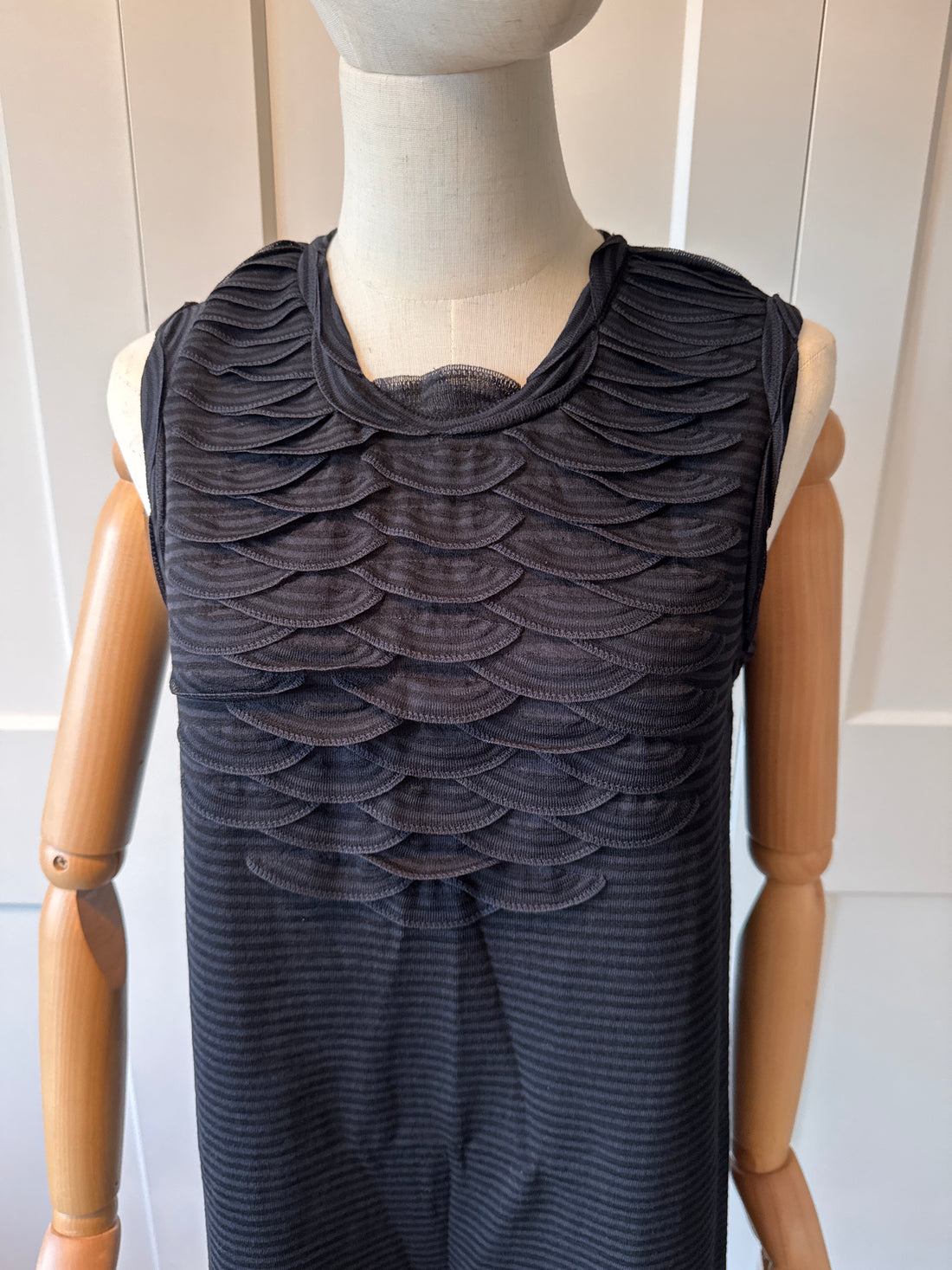 Chanel Black Textured Sleeveless Dress (Size 40)