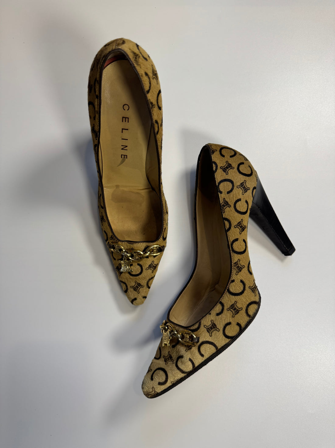 Céline C Logo Ponyhair Pumps (size 39)