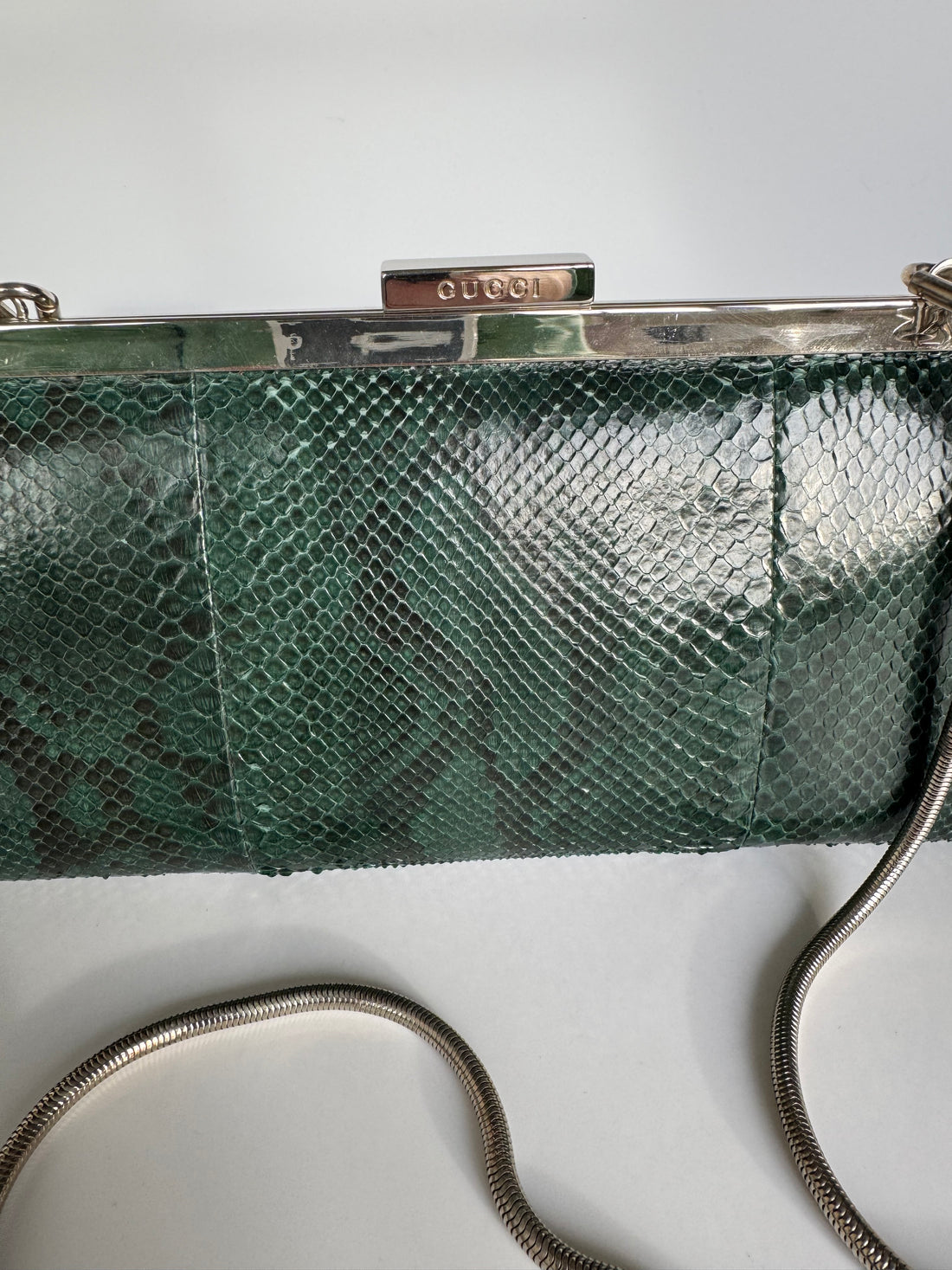 Rare Gucci Green Snakeskin 2Way Bag