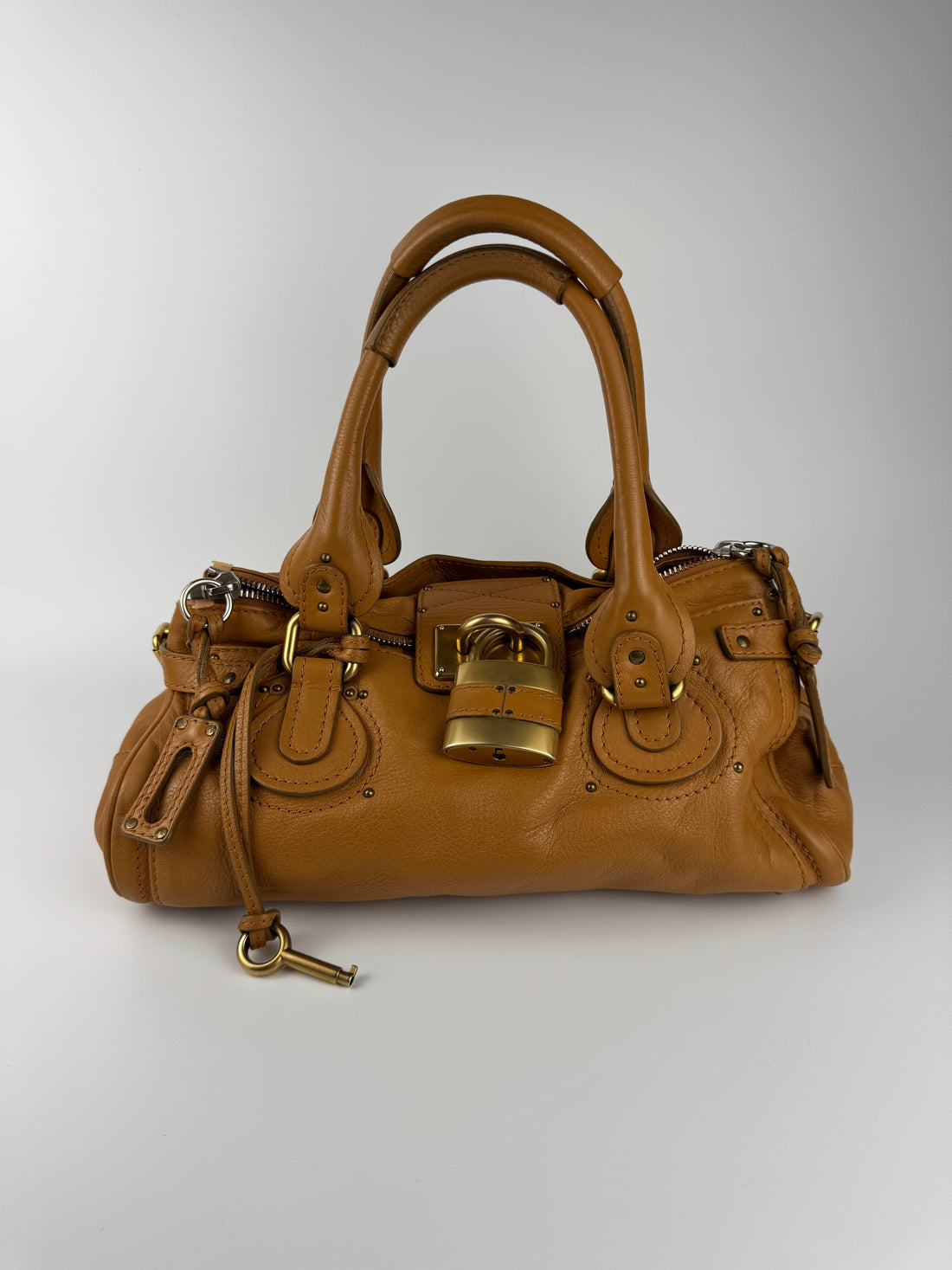 Chloé Paddington Large Leather Bag Camel Brown