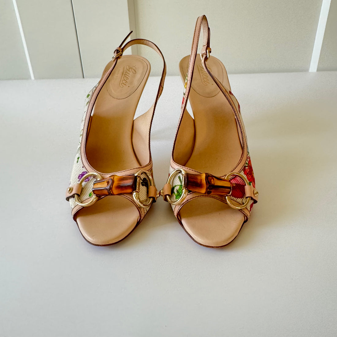 Gucci Horsebit Open-Toe Pumps (36.5)