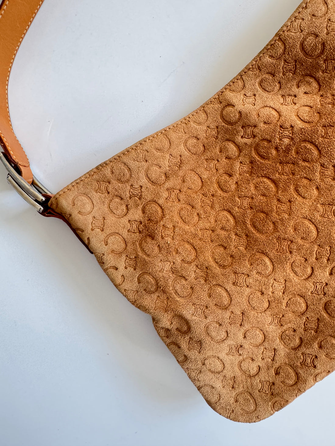 Céline Vintage Macadam Suede Shoulder Bag