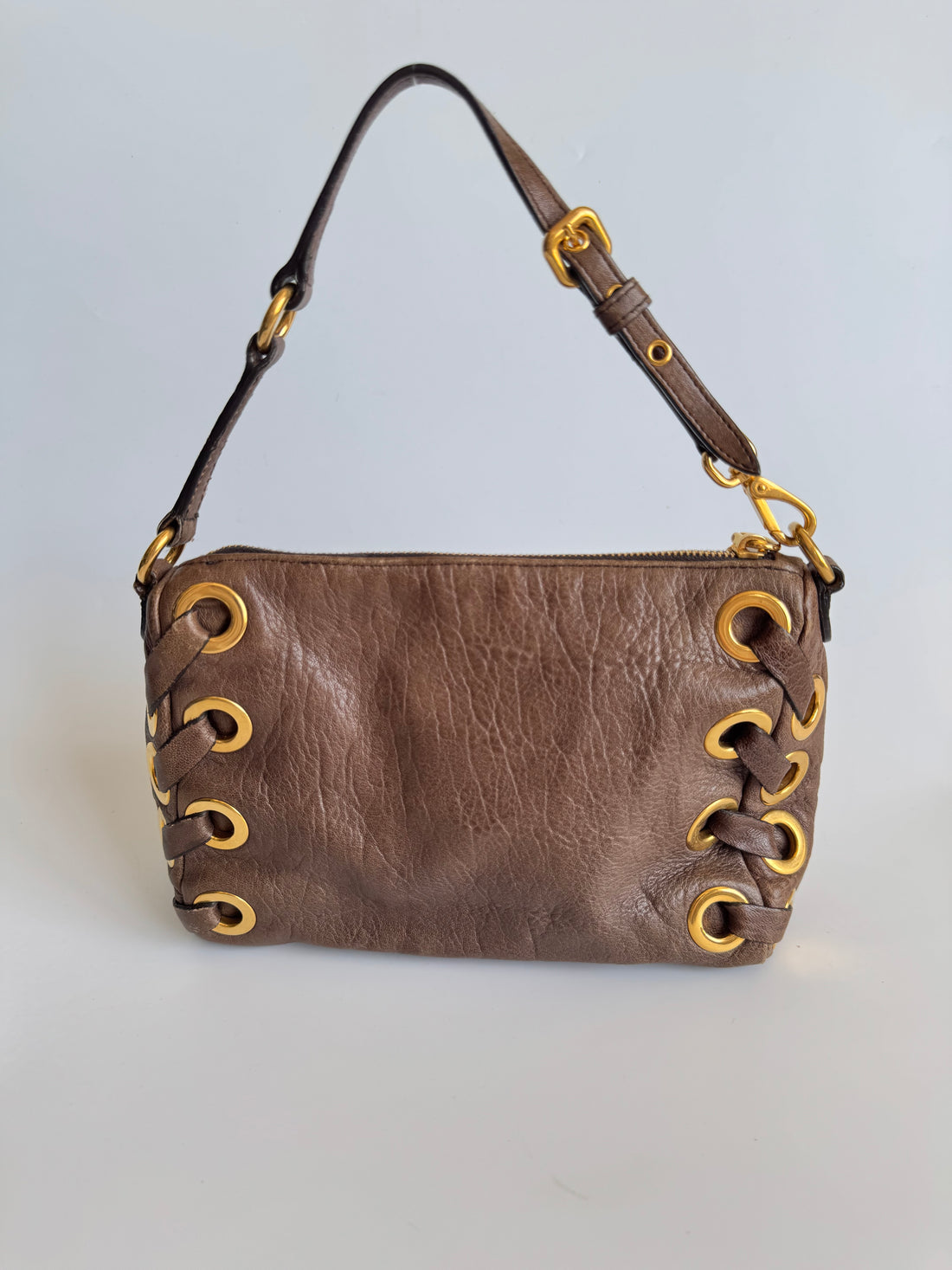 Miu Miu Leather Eyelet Pochette