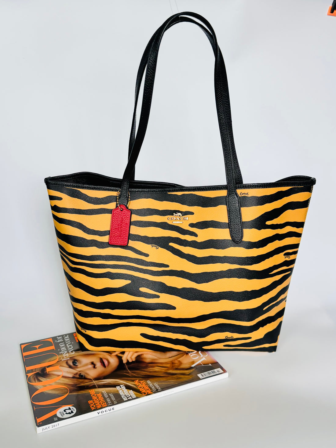 Coach Tiger Print Tote Bag