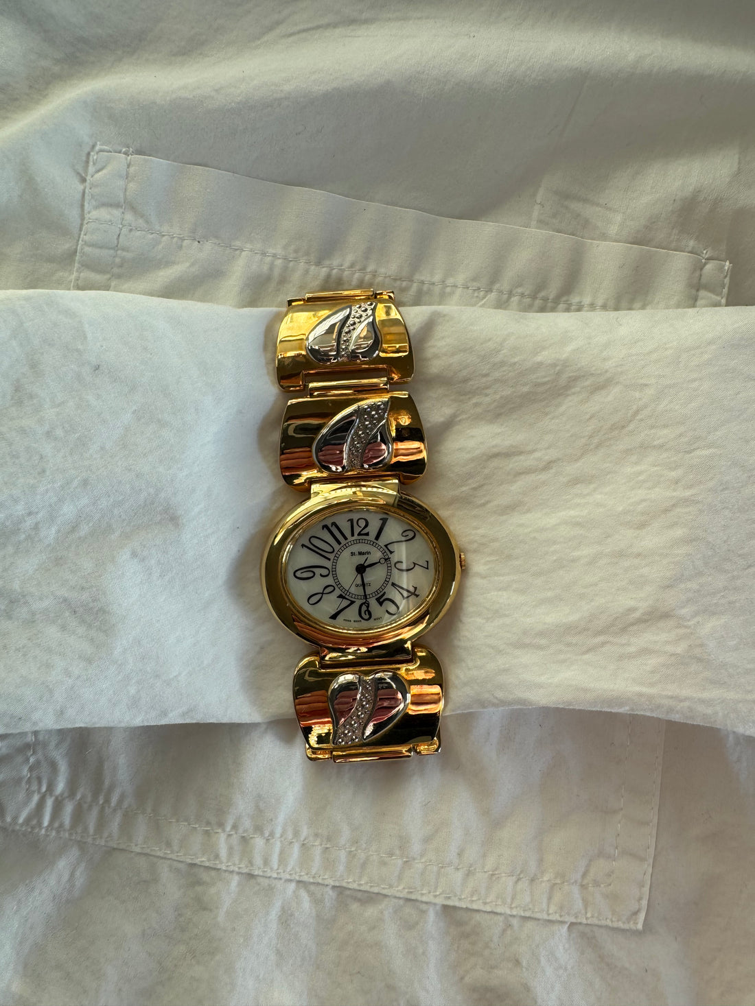 St. Martin Gold & Silver Vintage-Style Bracelet Watch