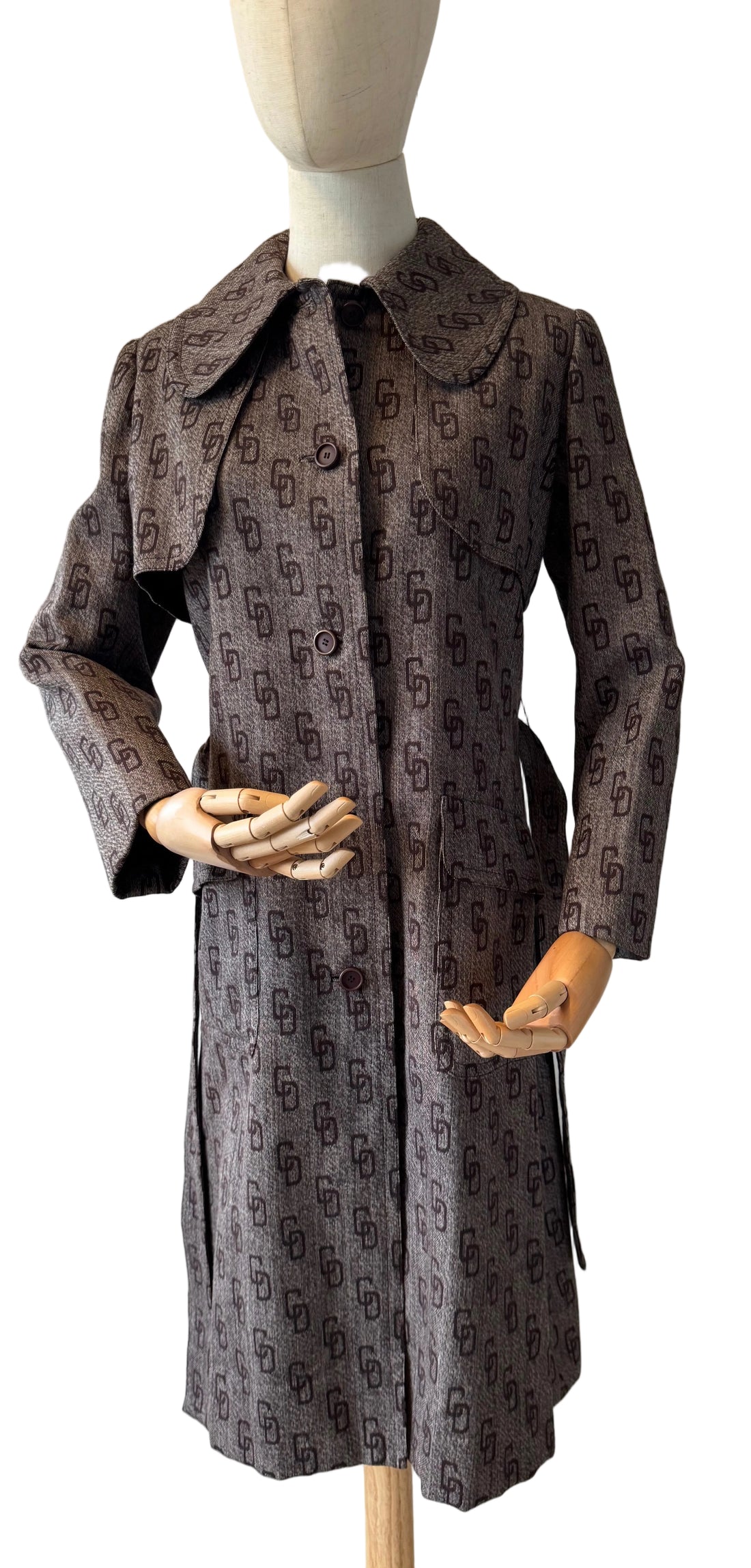 Miss Dior Monogram Wool Coat – Vintage (Late 1970s–1980s)