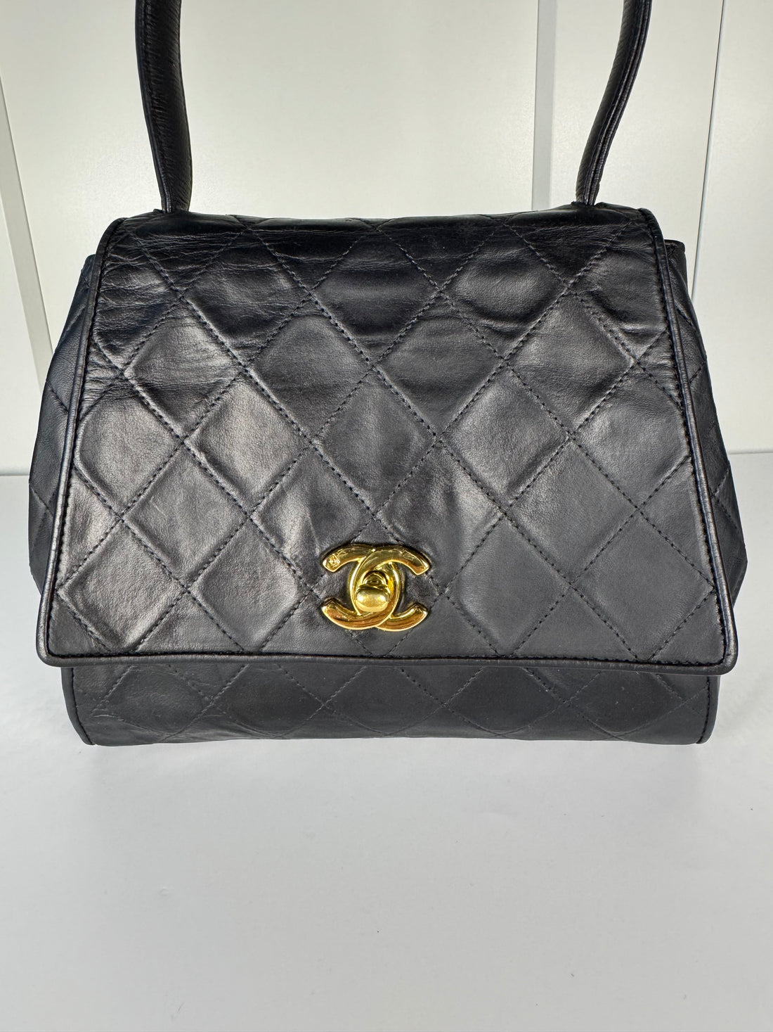 Chanel Quilted Lambskin Top Handle Flap Bag – Black | Circa 1994–1996