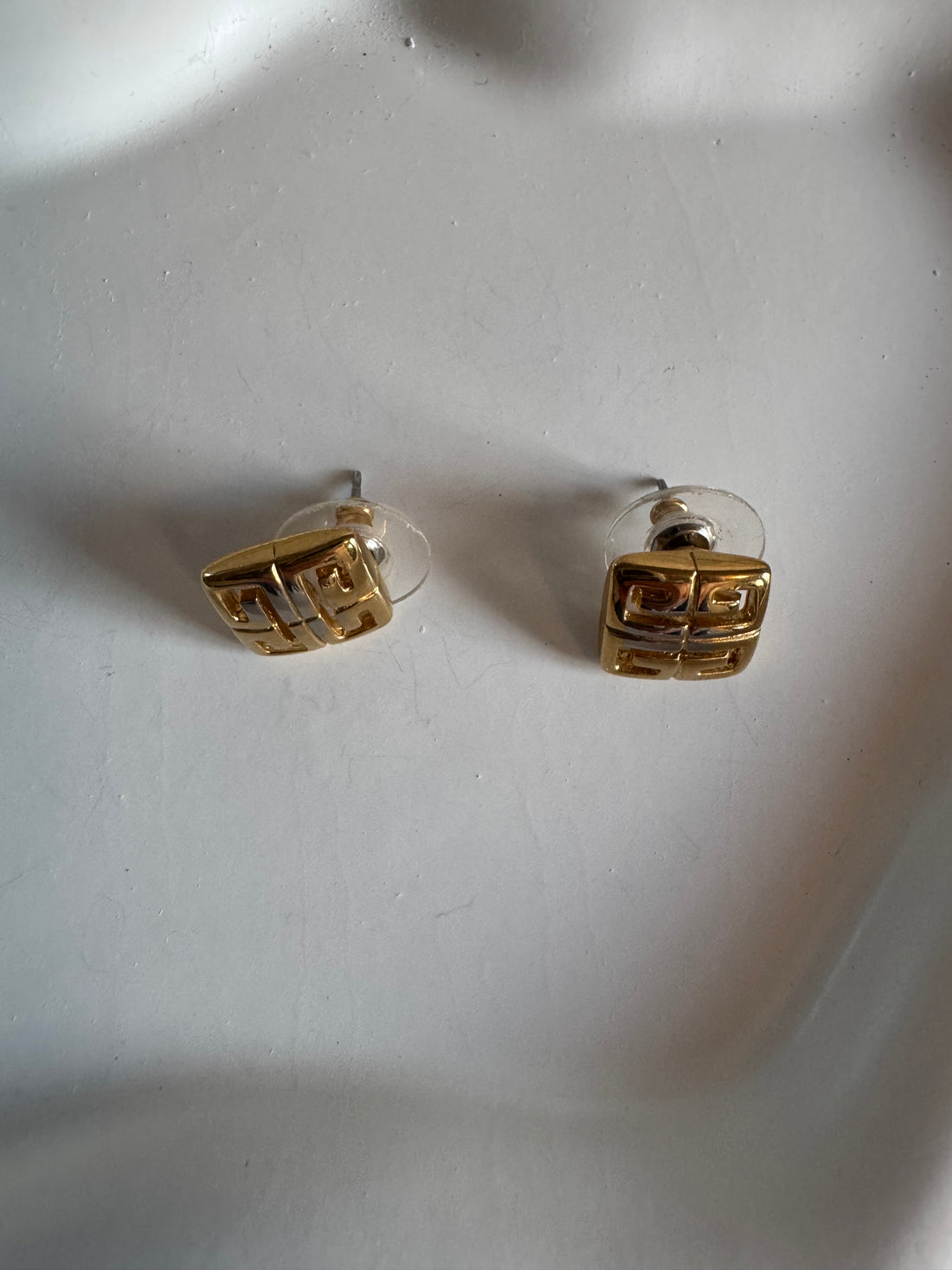 Givenchy Vintage 4G Gold-Tone Logo Earrings 1990s