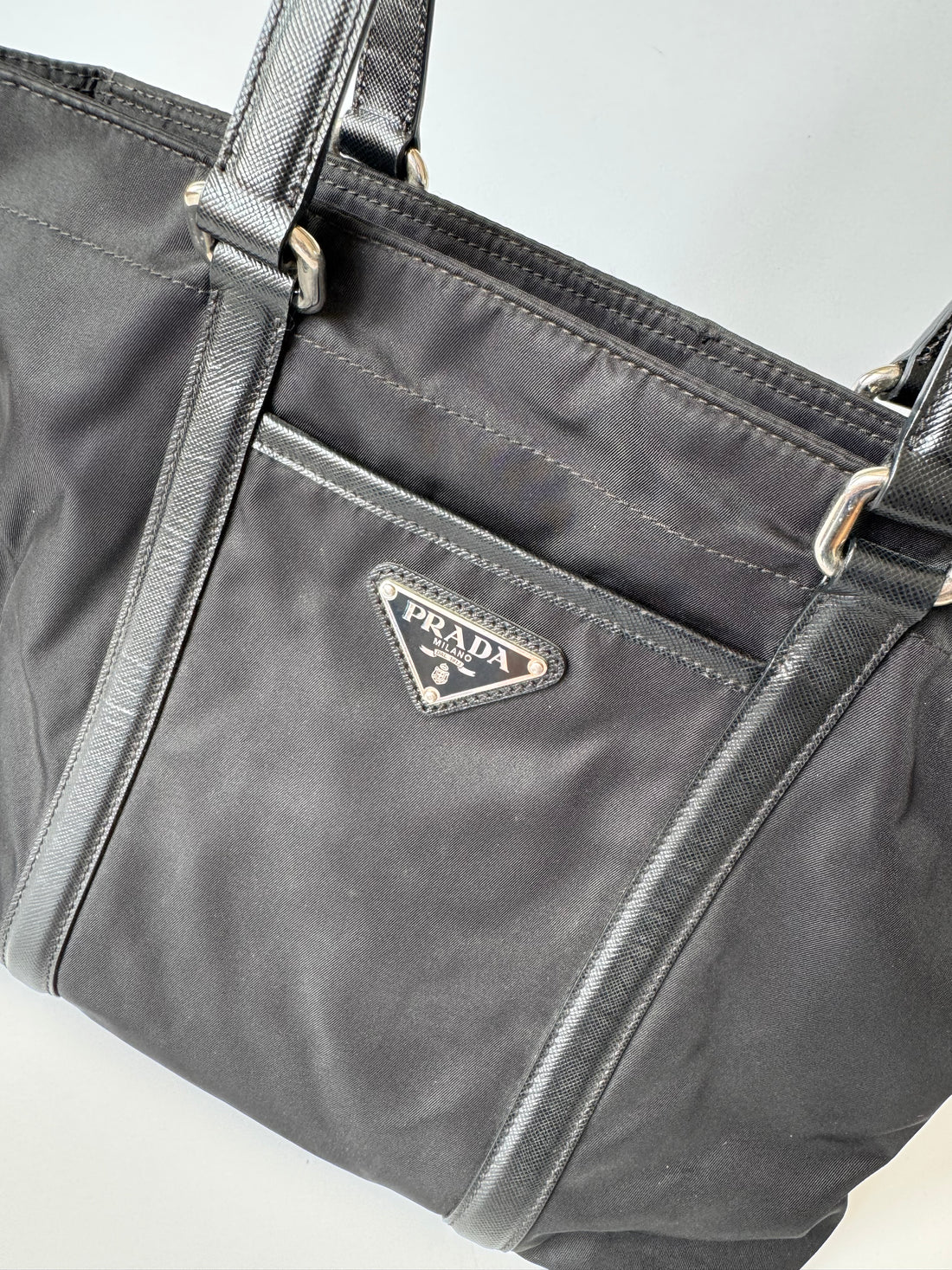 Prada Nylon Shoulder Tote Black