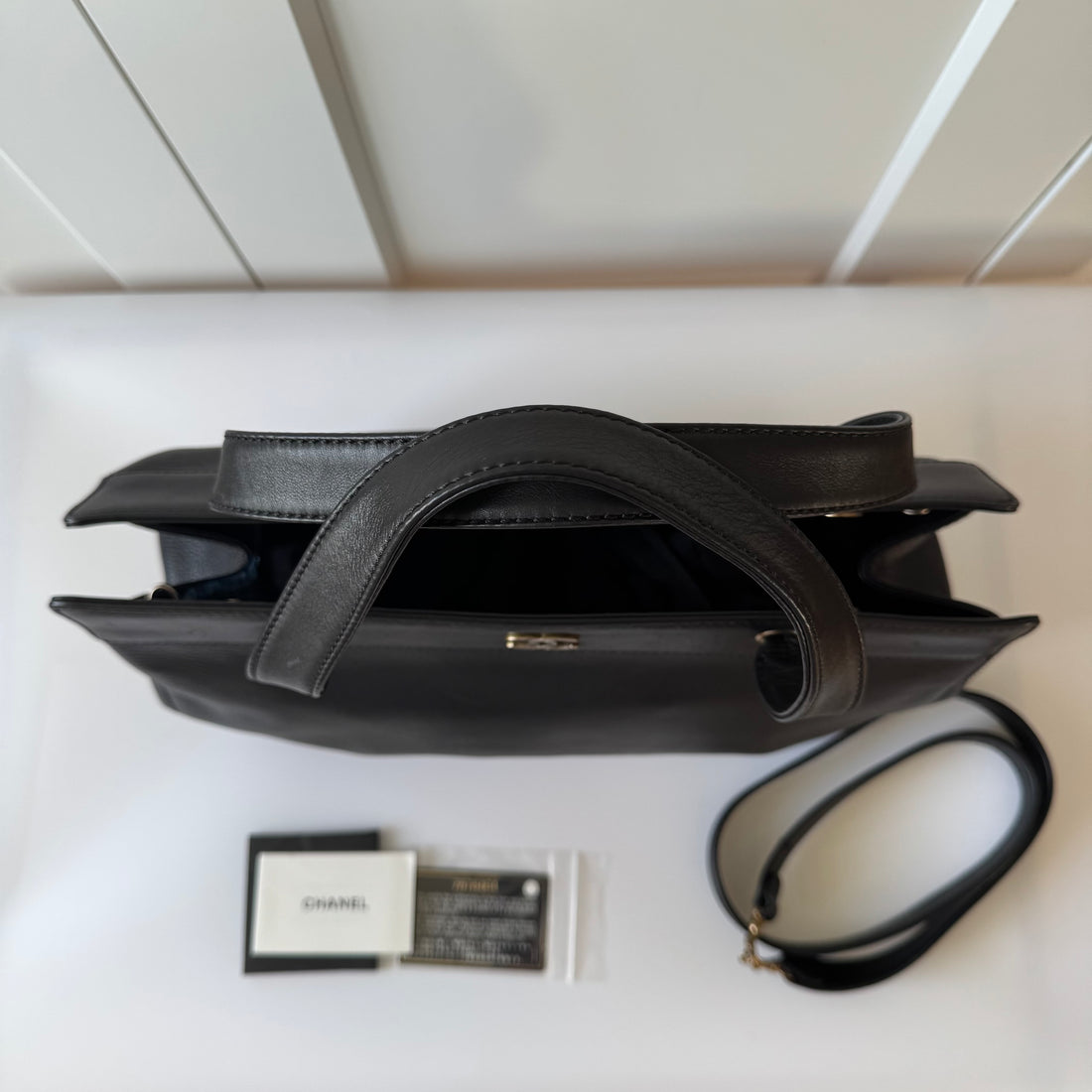 Chanel Tote Bag – Black Leather (2002–2003 Karl Lagerfeld Collection)