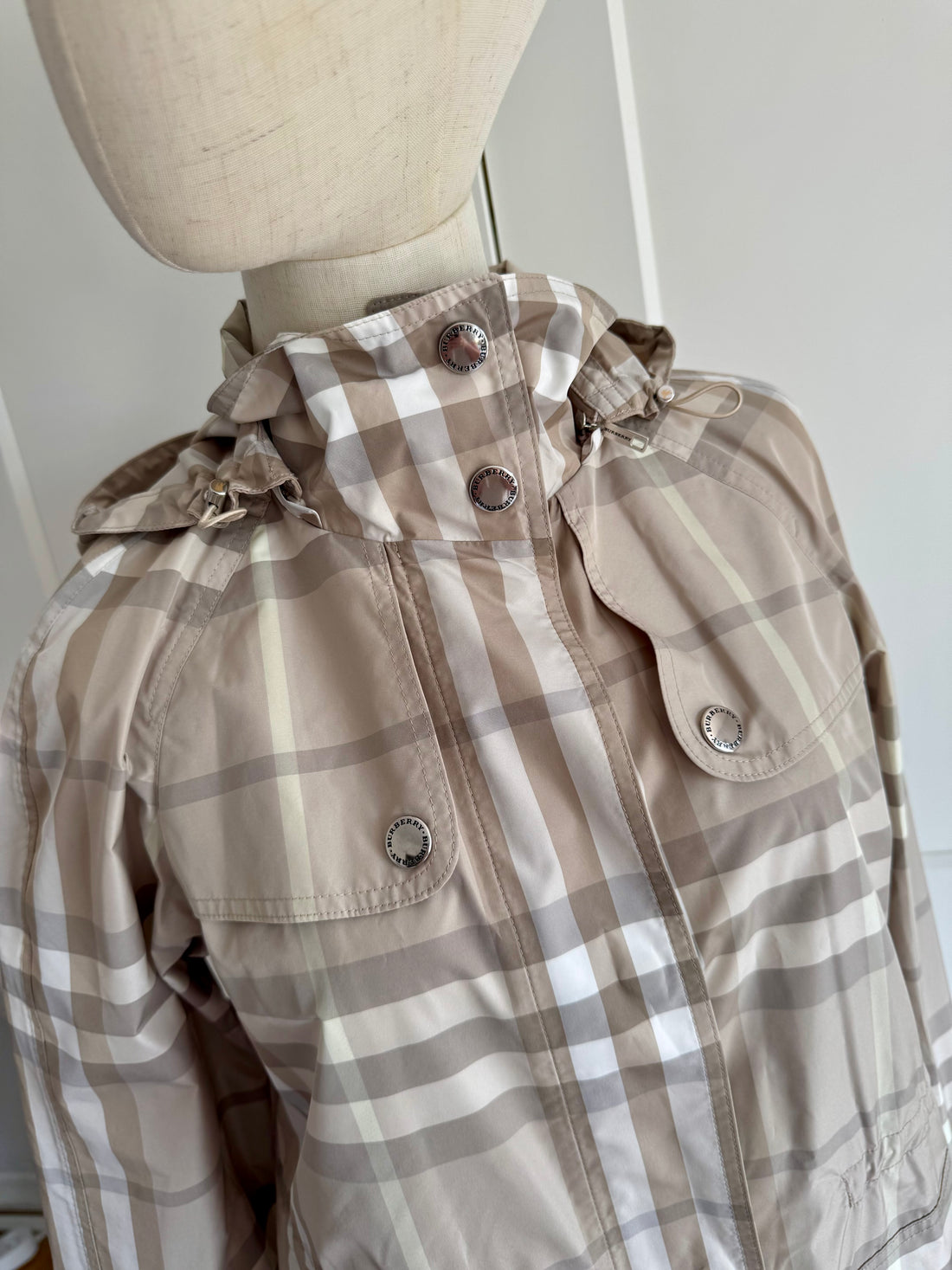 Burberry Women’s Check Rain Jacket Size 38