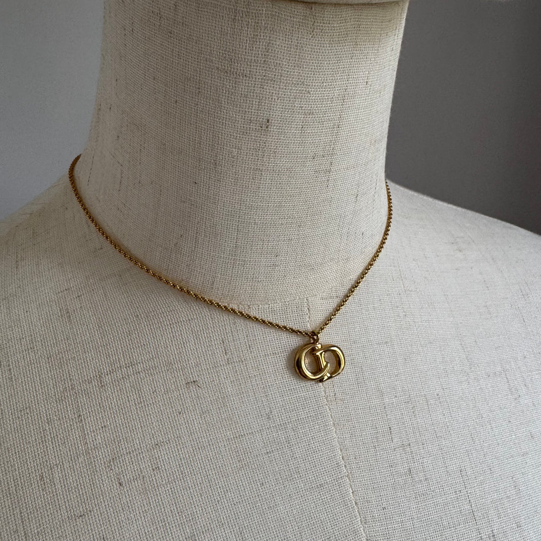 2000s Vintage Dior CD Logo Necklace