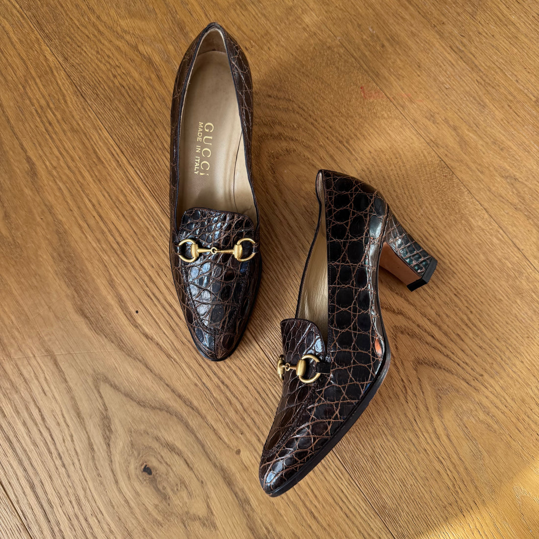 Gucci Vintage Crocodile Loafers (36.5)