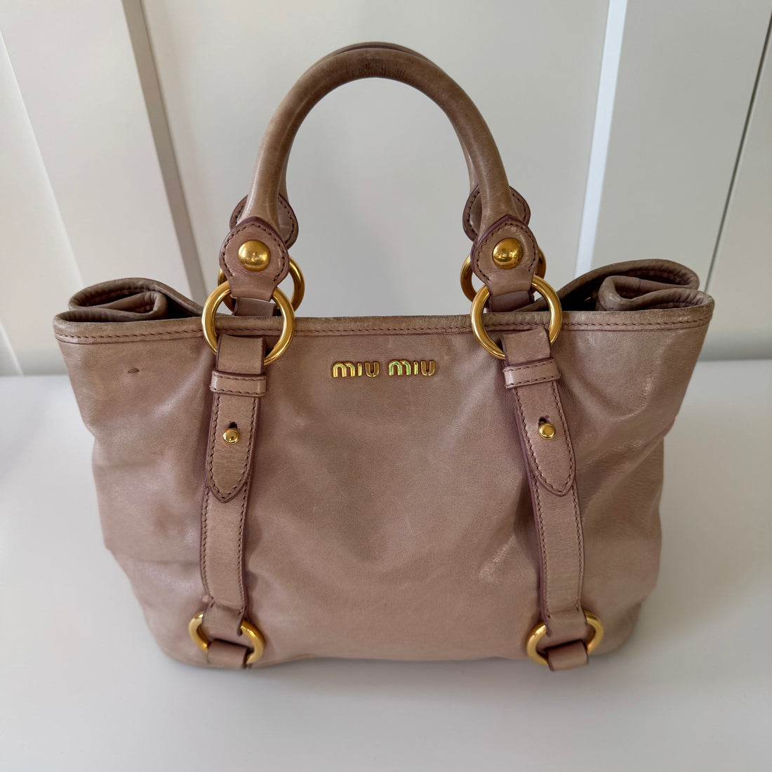 Miu Miu Vitello Leather Shoulder Bag – early 2000s