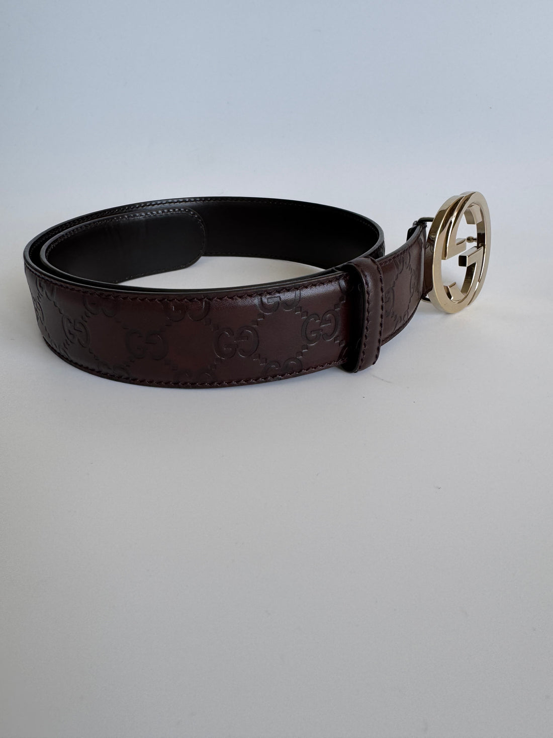 Gucci Guccissima Leather Belt Brown Size 80