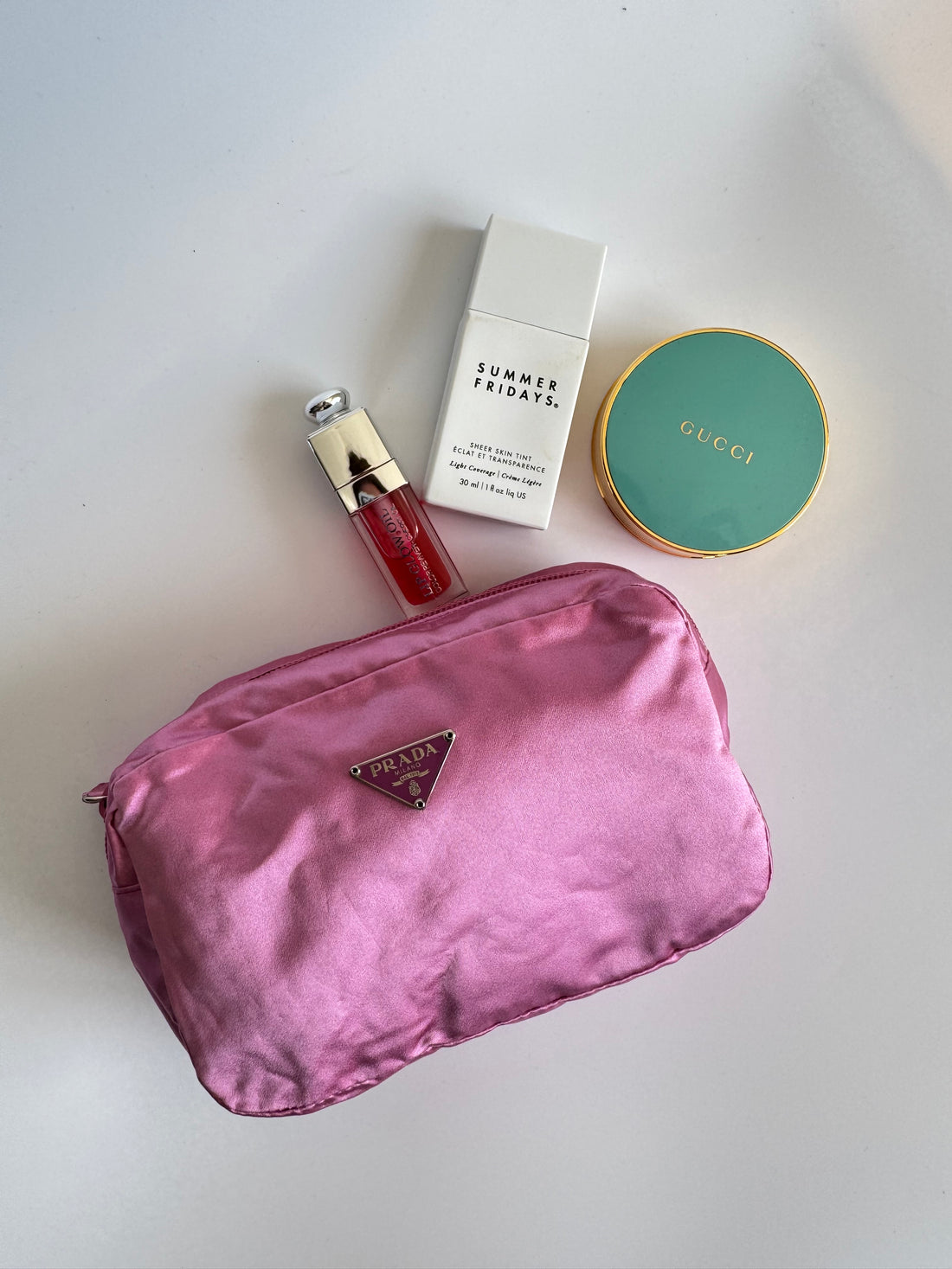 Prada Nylon Pink Pouch
