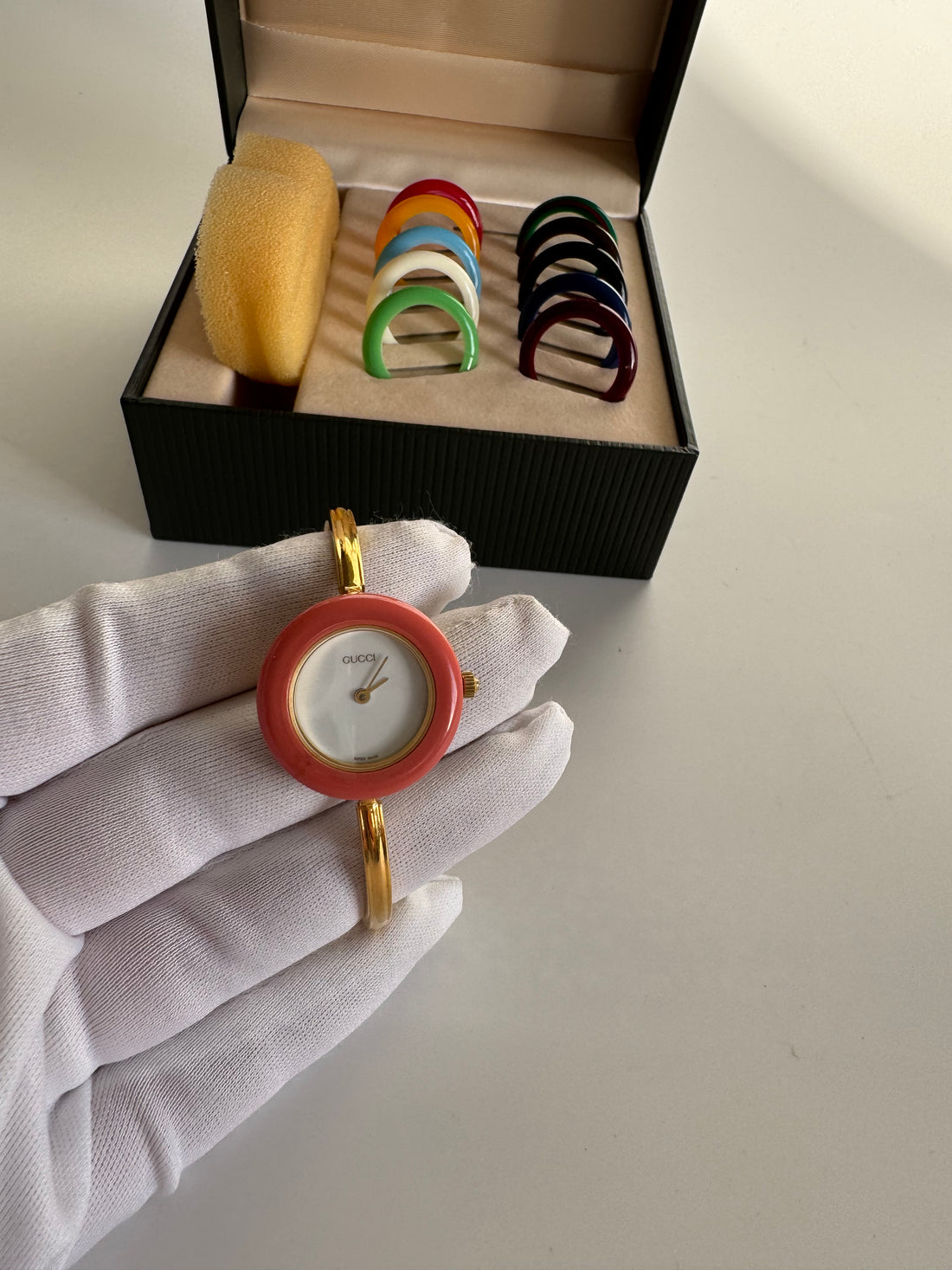 Gucci Vintage Bezel Watch with Interchangeable Bezels (1990s)