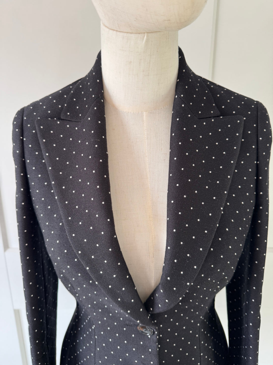 Christian Dior Polka Dot Wool Blazer · Galliano Era (size 36)