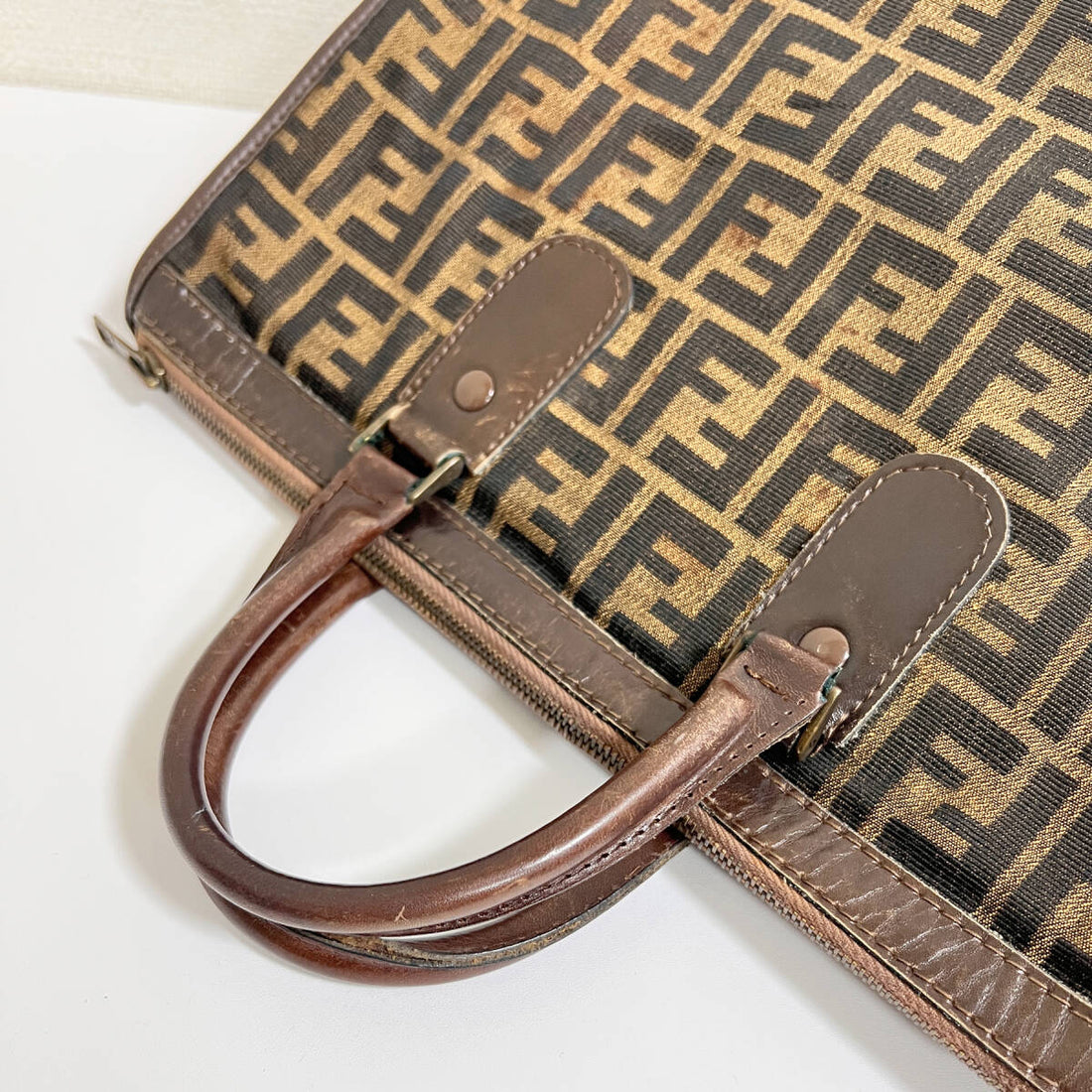 Fendi Zucca Vintage Tote Bag, Canvas & Leather