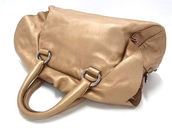 Prada Vintage Tan Leather Tote Bag with Silver Hardware